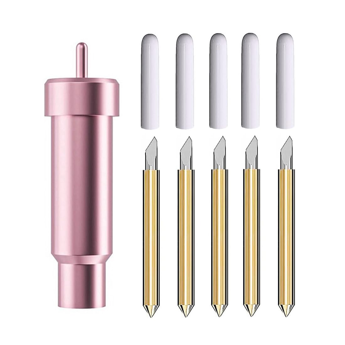 5Pcs Premium Fine Point Blades Compatible with Cricut Maker 3/Maker/Explore 3/Explore Air 2/Air/One/Venture - Replacement Blade Housing for Vinyl, Cardstock & Light Materials (Pink) - Perfect for DIY Crafts, Scrapbooking & Home Decor Projects
