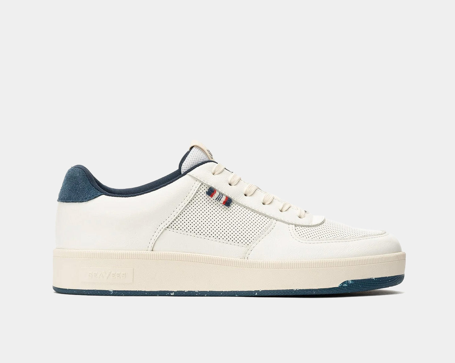 White/Navy Napa Leather