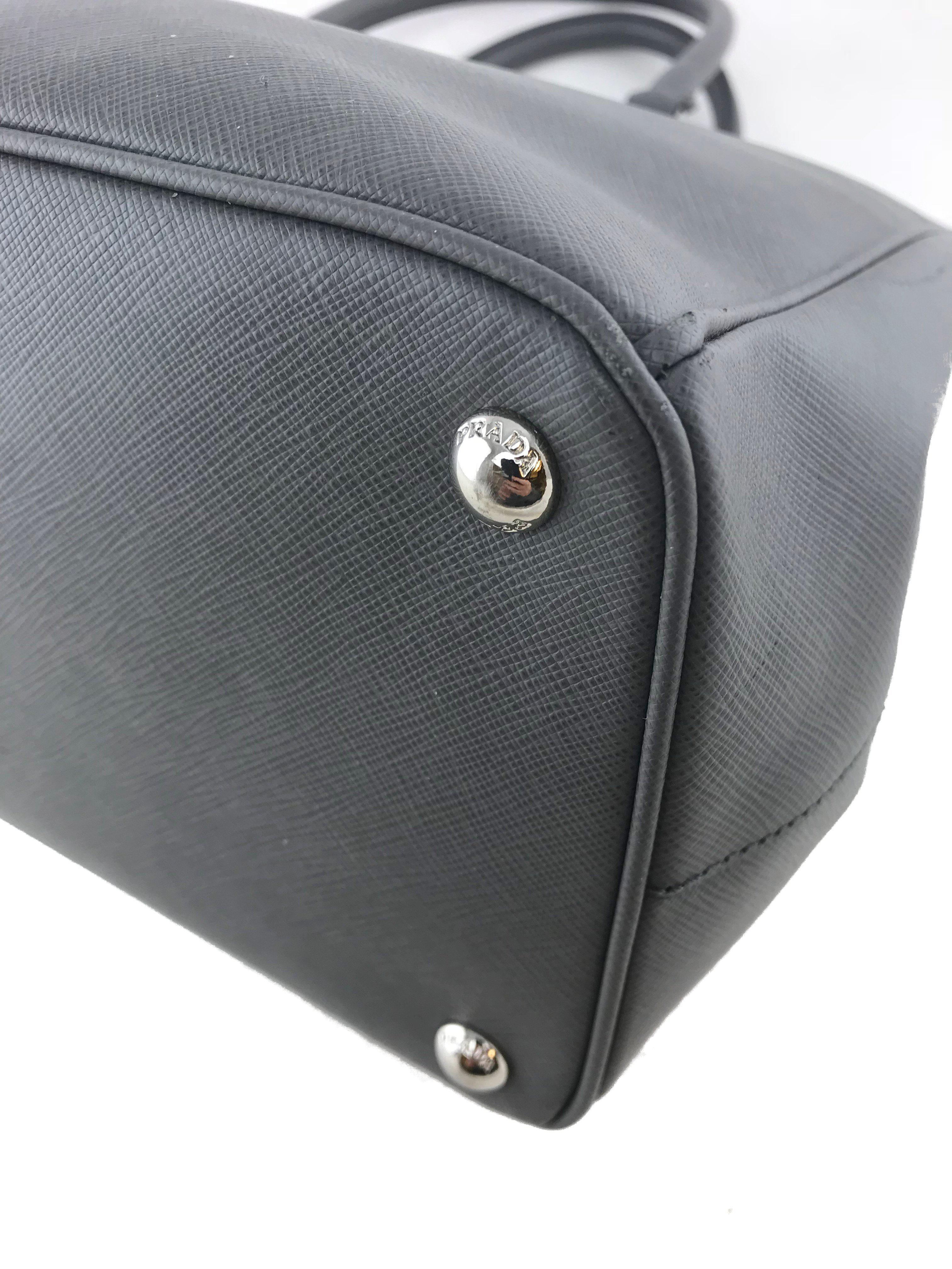 Prada Saffiano Lux Double Zip Medium Tote Bag - Genuine Leather Luxury Handbag for Women | Perfect for Work, Travel & Everyday Use