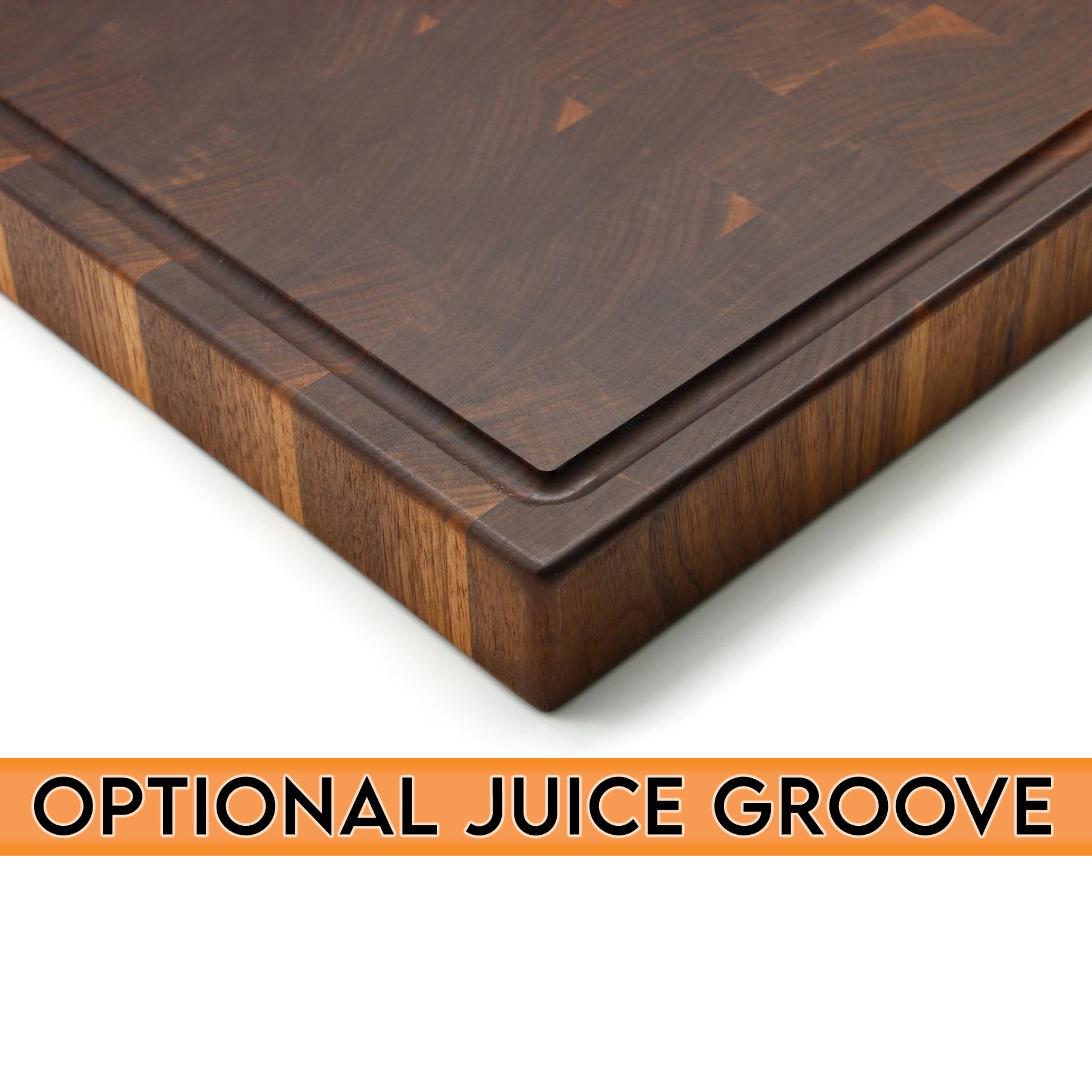 Premium Large End Grain Walnut Cutting Board - Handcrafted in USA - 2