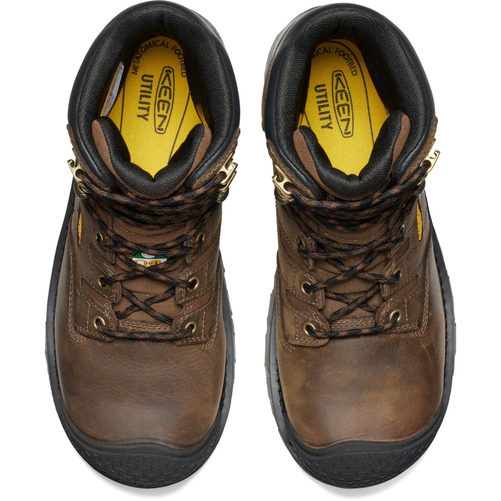**Keen Camden Men's Size 8 Waterproof Composite Toe Work Boots - Brown (Model 1027678) | Durable & Comfortable for Construction, Hiking & Outdoor Work**