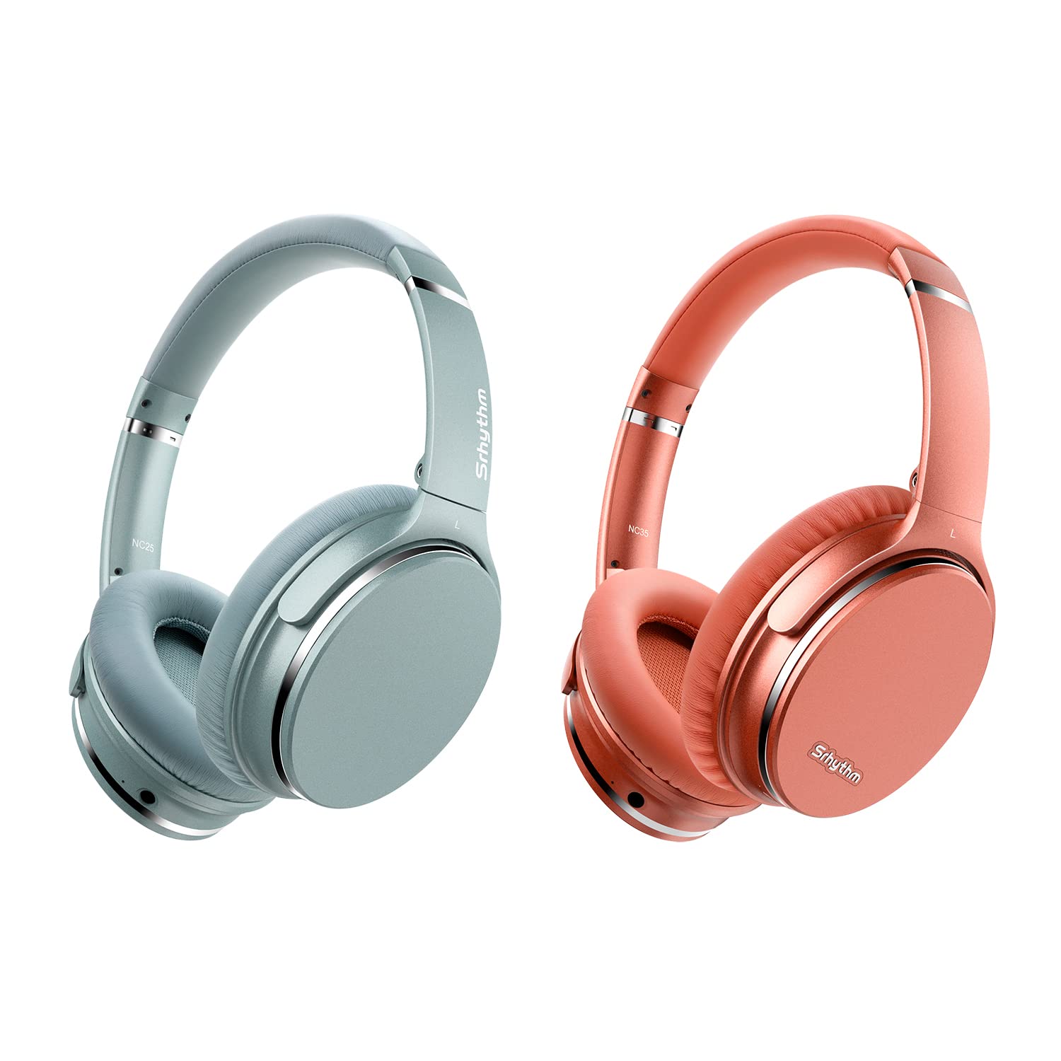 Srhythm NC25 & NC35 Active Noise Cancelling Headphones Bundle - Bluetooth 5.3 Wireless ANC Stereo Headsets for Travel, Work & Study | Perfect for Commuting, Office & Home Use