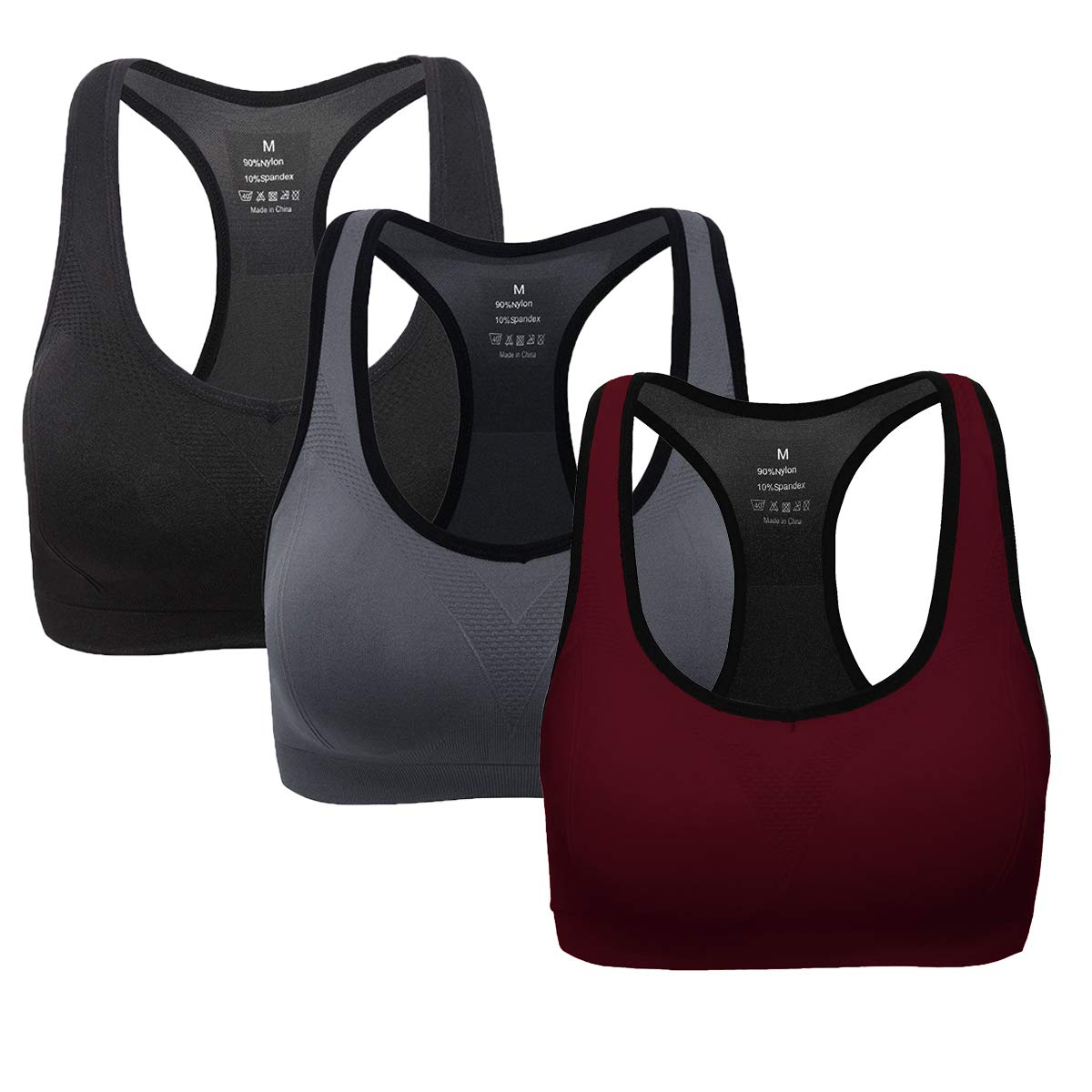 ANGOOL Women's Sports Bras - Racerback Yoga Bra with Padded Mid Impact Support for Workout, Running & Fitness | Comfortable Gym Wear for Active Lifestyles