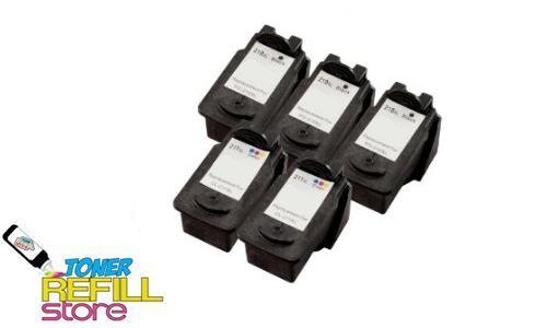 Compatible Canon PG-210XL & CL-211XL Ink Cartridges (3 Black, 2 Color) - High-Quality Replacement for Canon Printers | Perfect for Home, Office & School Printing Needs