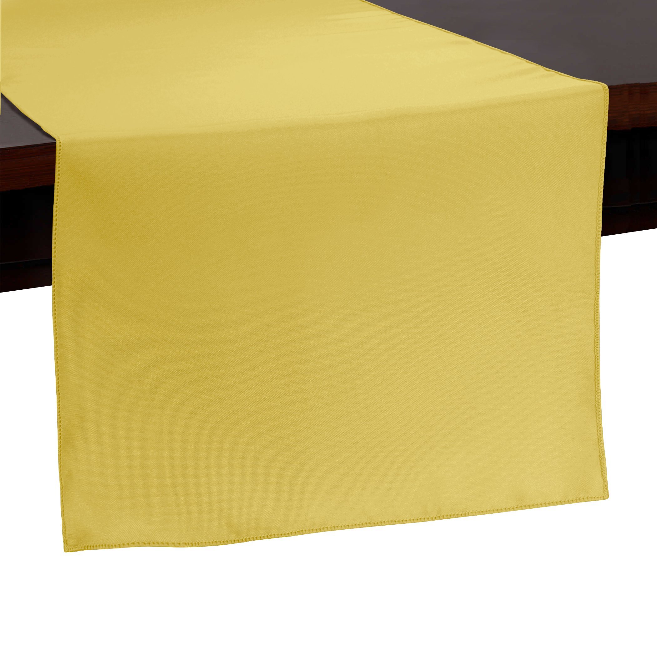 10-Pack Lemon Yellow Polyester Table Runners 14x108 Inch - Elegant Dining Decor for Weddings, Parties & Holiday Tablescapes