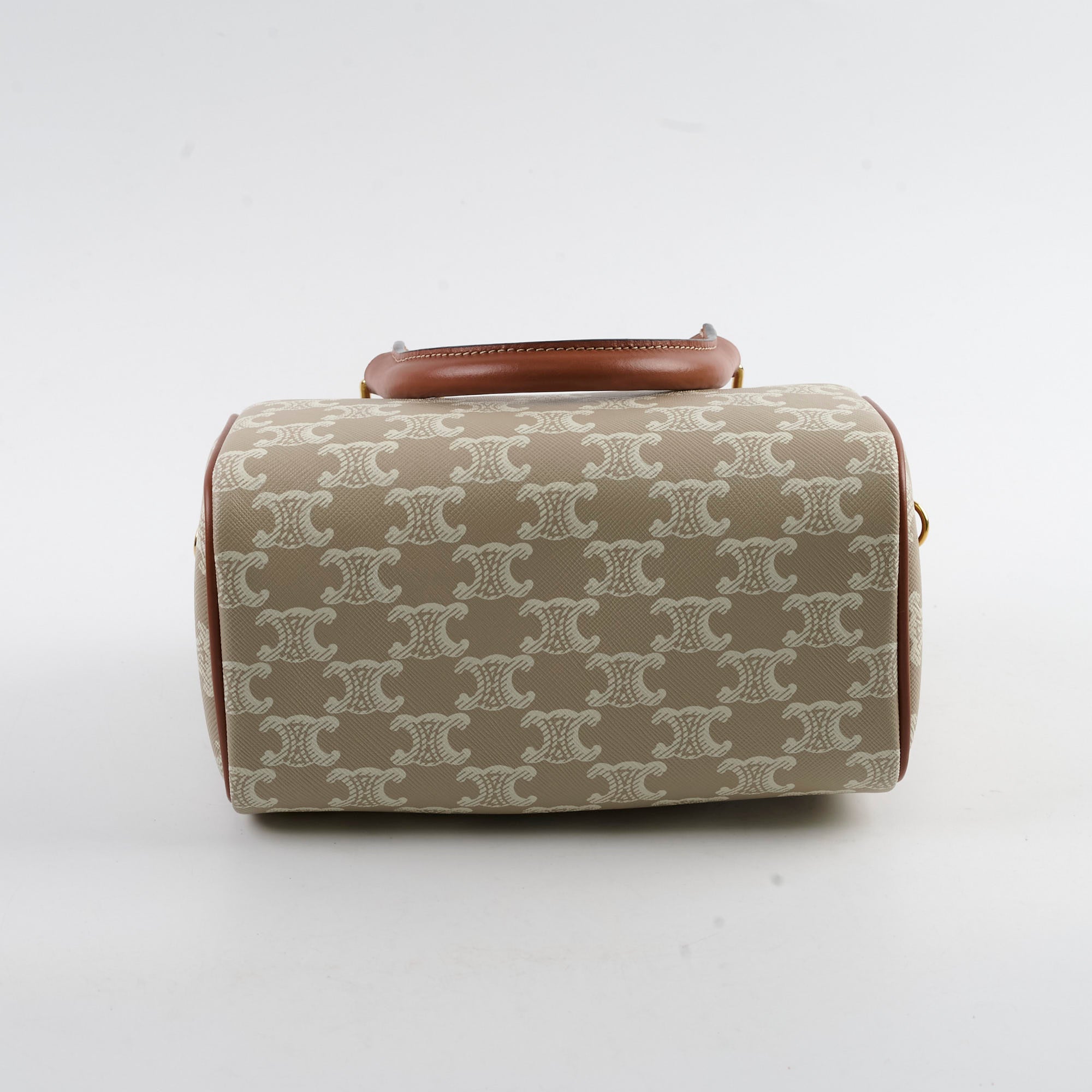 Celine Boston Small Triomphe Bag in Beige/Tan - Luxury Leather Crossbody Handbag for Women, Perfect for Work, Travel & Everyday Use