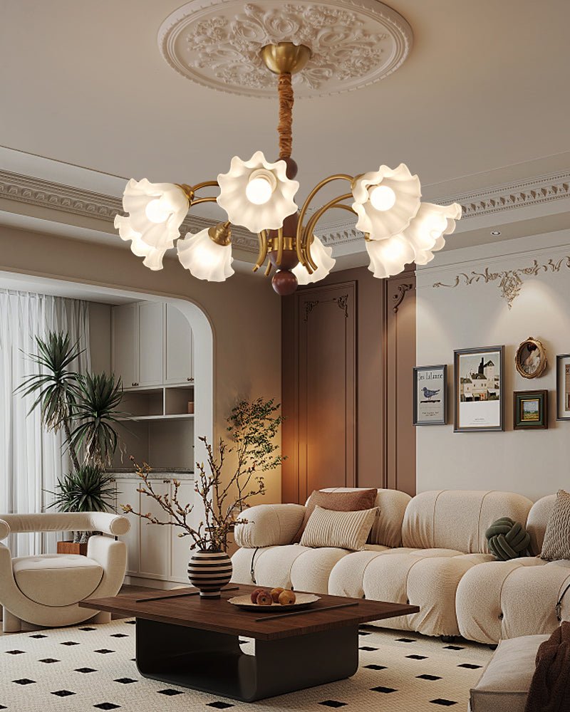Bloomcrest Chandelier - Elegant Crystal Ceiling Light Fixture for Dining Room, Living Room & Bedroom | Modern Home Decor Lighting