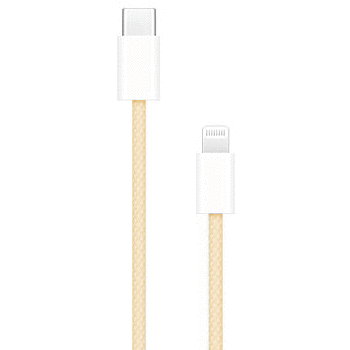 Apple USB C to Lightning Cable 1M (3.3ft) - Fast Charging & Sync - MFi Certified - Durable Nylon Braided - Yellow - Perfect for iPhone, iPad & Car Charging