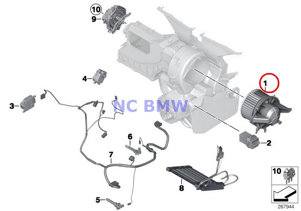 BMW Mini Blower Motor Assembly Replacement for Cooper S & JCW Models - Perfect for HVAC System Repair & Maintenance