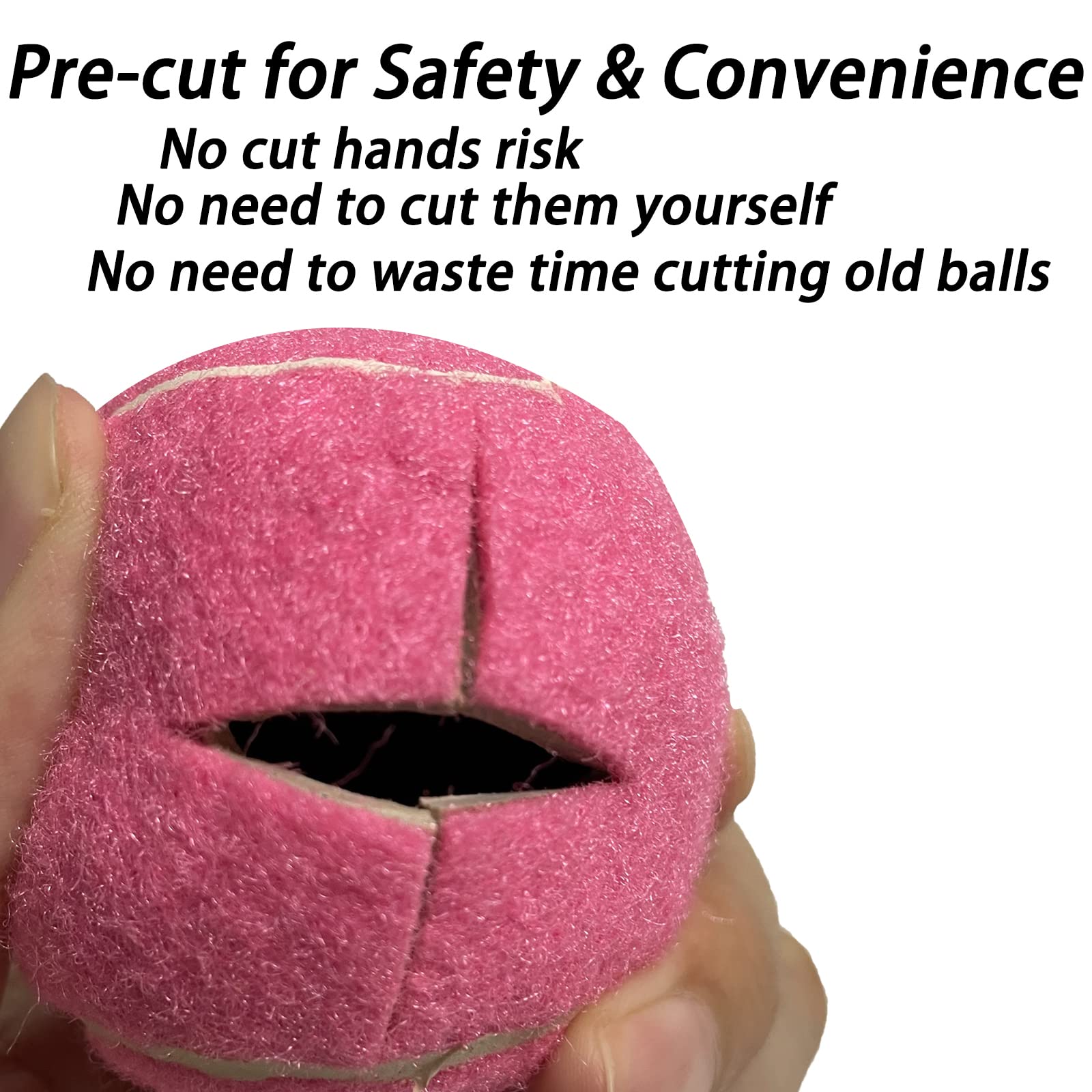**Pre-Cut Walker Tennis Ball Glides – 4 Pack Heavy Duty 2-Inch Universal Walker Leg Caps for Floor Protection (Pink) – Ideal for Seniors, Mobility Aids & Hardwood Floor Safety**