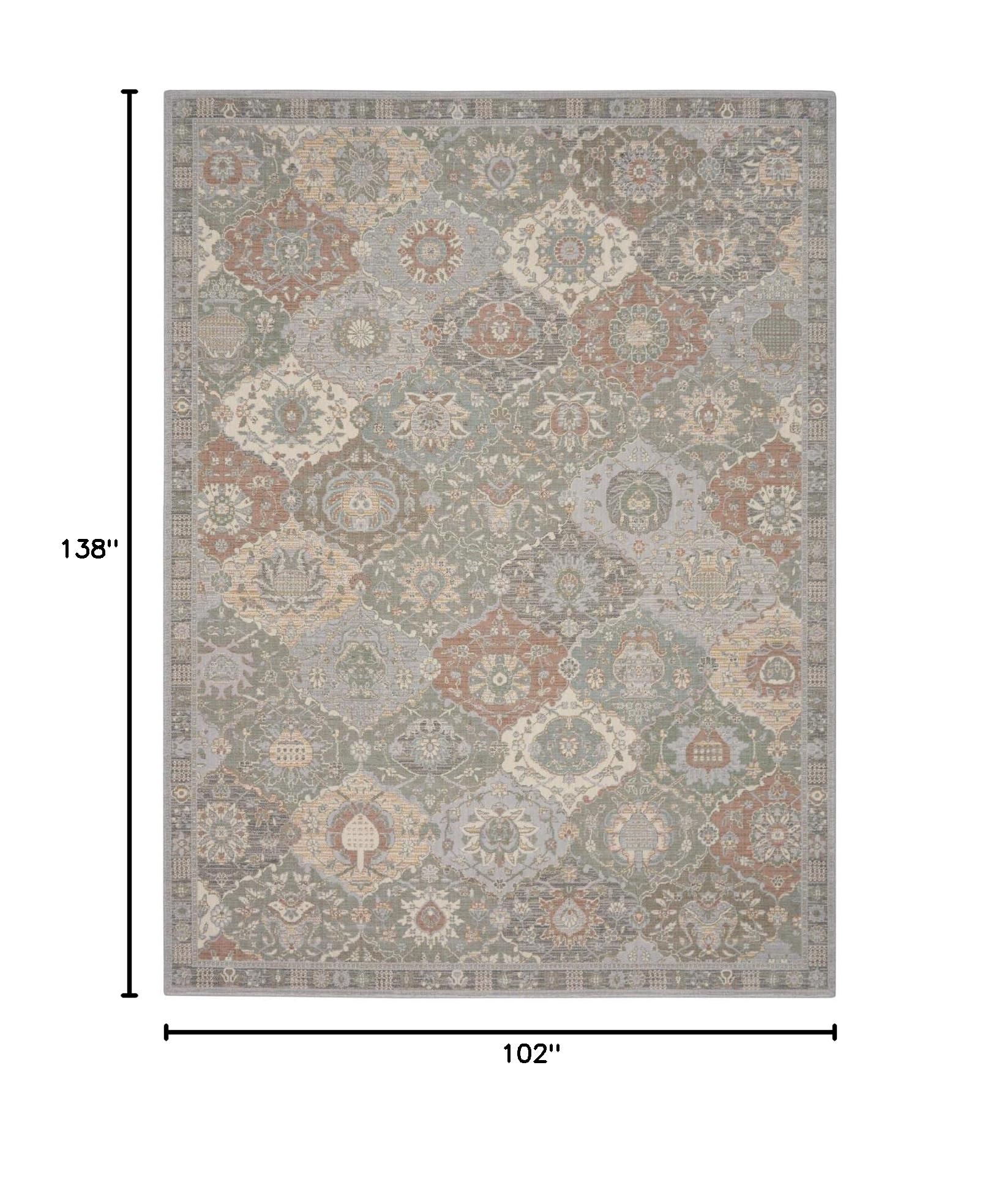 Nourison Parisa Bohemian Grey/Multi 8'6