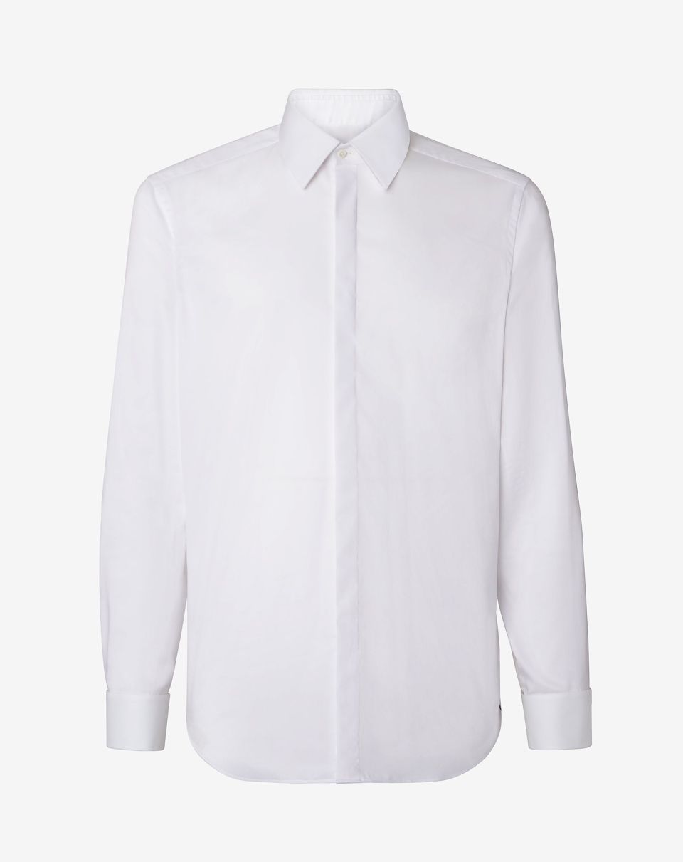 Corneliani Men's Wrinkle-Free White Dress Shirt - Premium Business & Formal Wear for Office, Meetings & Special Occasions