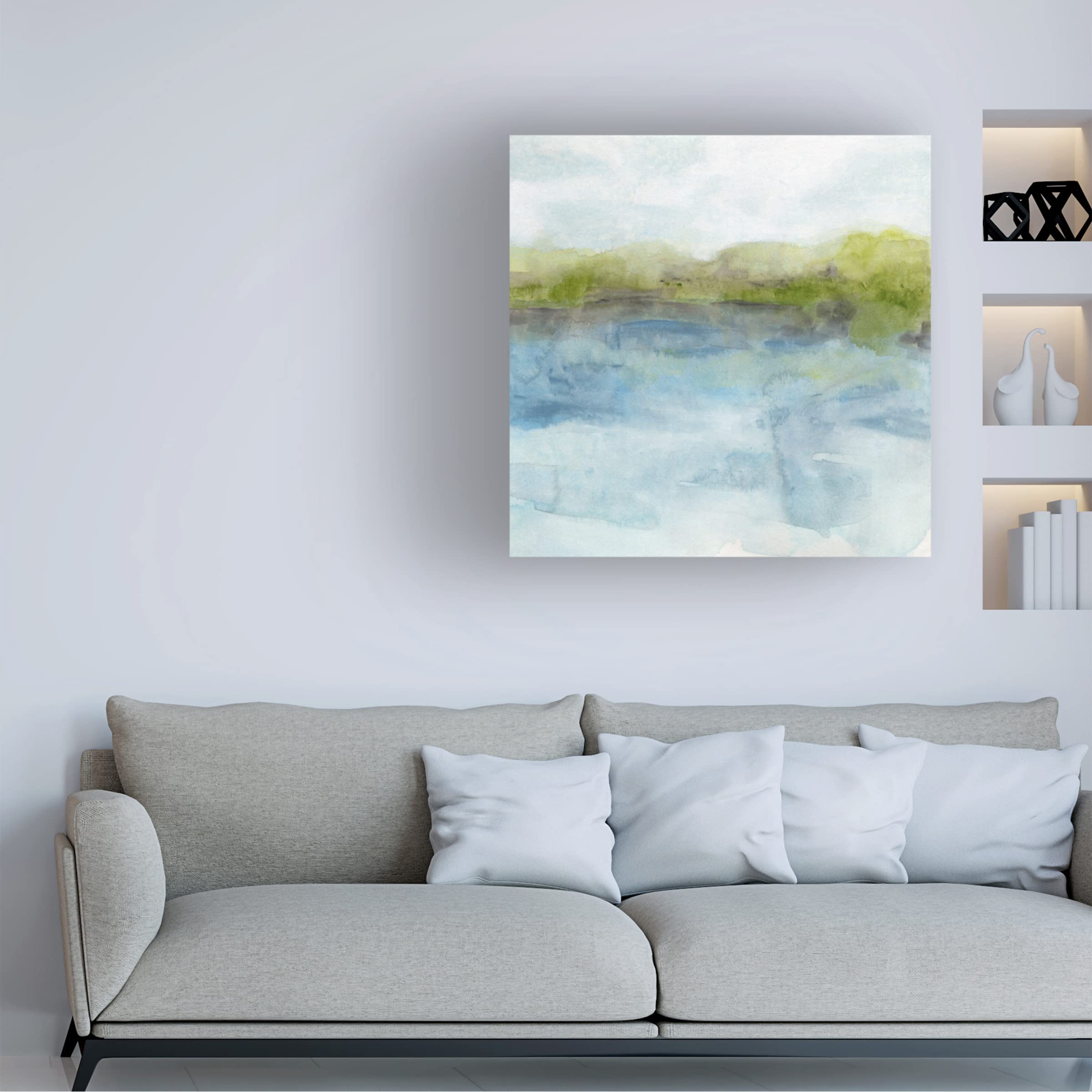 Trademark Fine Art 'Watermark Shoreline II' Canvas Wall Art by June Erica Vess - Coastal Beach Decor for Living Room, Bedroom & Office