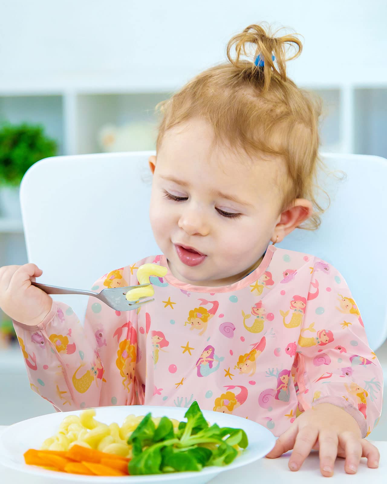 Lictin 3 Pack Baby Bibs for Boys & Girls - Waterproof Long Sleeve Toddler Bibs with Cute Designs - Perfect for Feeding, Mealtime & Messy Play