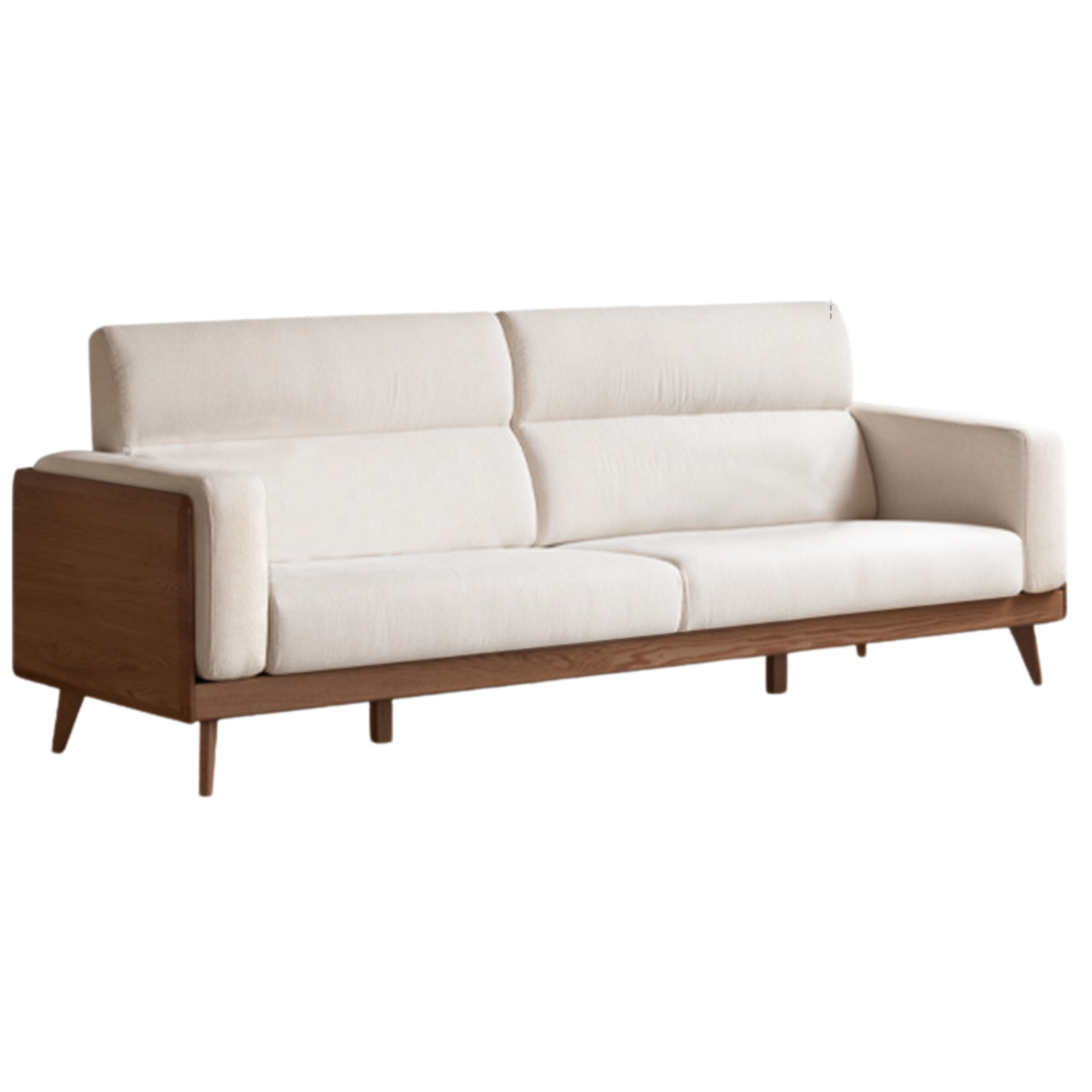 Modern Oak Solid Wood Upholstered Fabric Sofa - Stylish & Durable Living Room Furniture for Home, Office, or Lounge