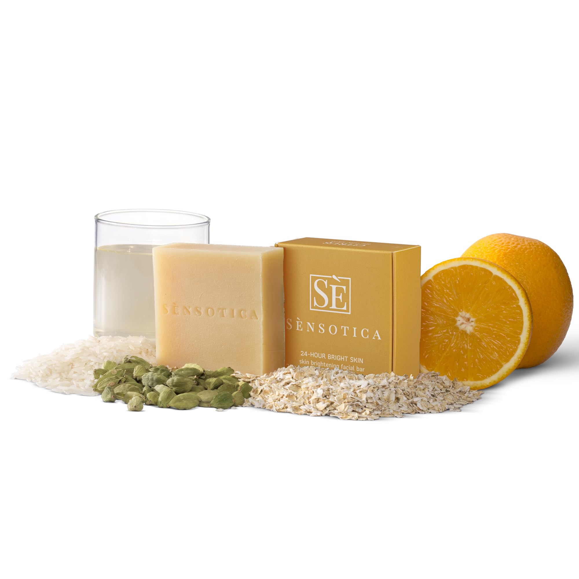 Luxury Handmade Sensotica Citrus & Nutmeg Exfoliating Soap Bar - Natural Skin Care with Essential Oils for Gentle Cleansing, Soothing & Acne Treatment | Perfect for Sensitive Skin | Daily Facial & Body Wash, Spa Day, Gift Idea
