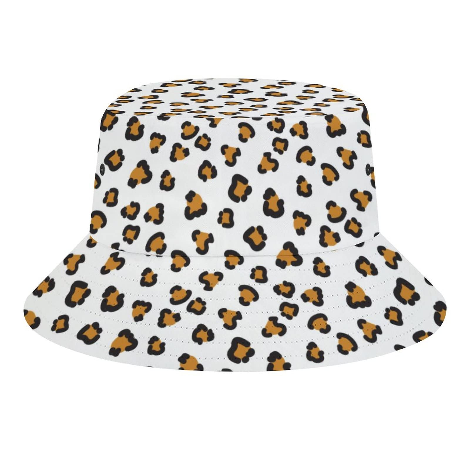 Leopard Print Bucket Hat for Women & Men - Packable Summer Sun Hat for Beach, Fishing, Travel & Outdoor Activities - Unisex Fashion Accessory for Teens & Adults