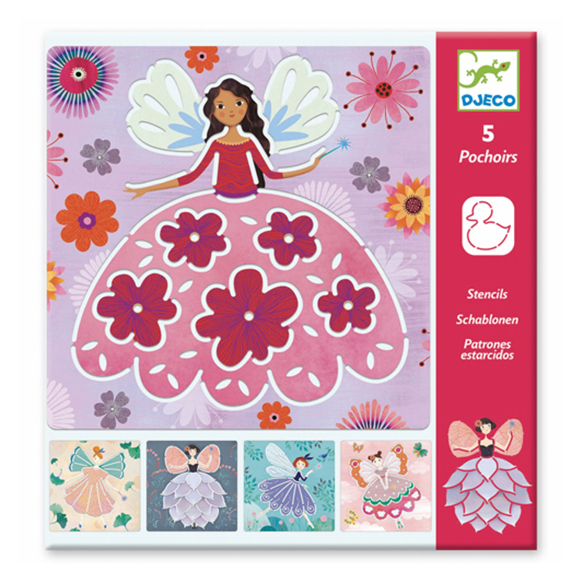 5 Pack Fairy Stencils for Scrapbooking, DIY Crafts, and Home Decor - Perfect for Kids' Art Projects, Wall Painting, and Custom Designs