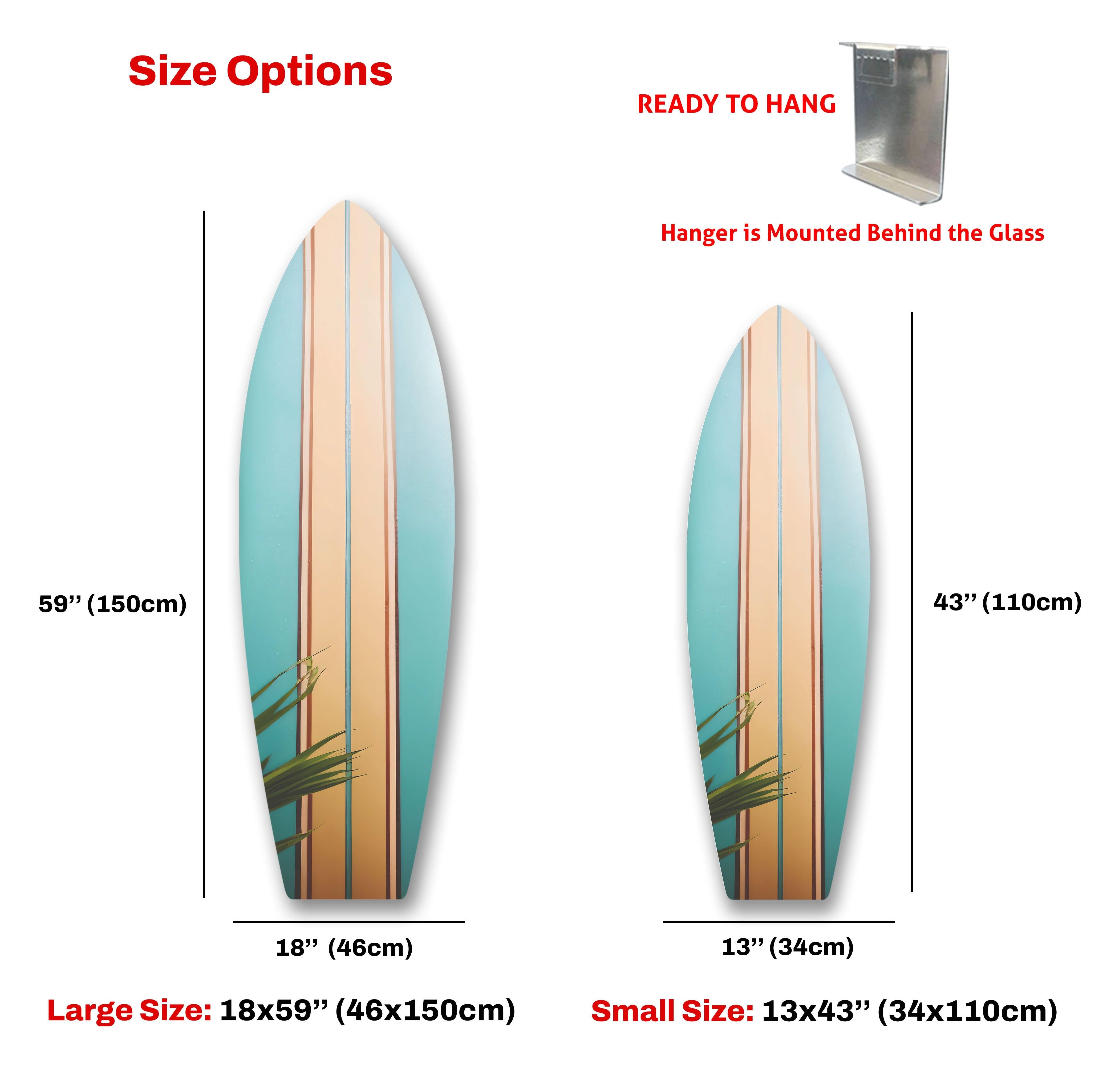 Stylish Beige and Brown Surfboard Wall Art - Coastal Decor for Beach House, Living Room & Bedroom - Perfect Nautical Theme Home Accent