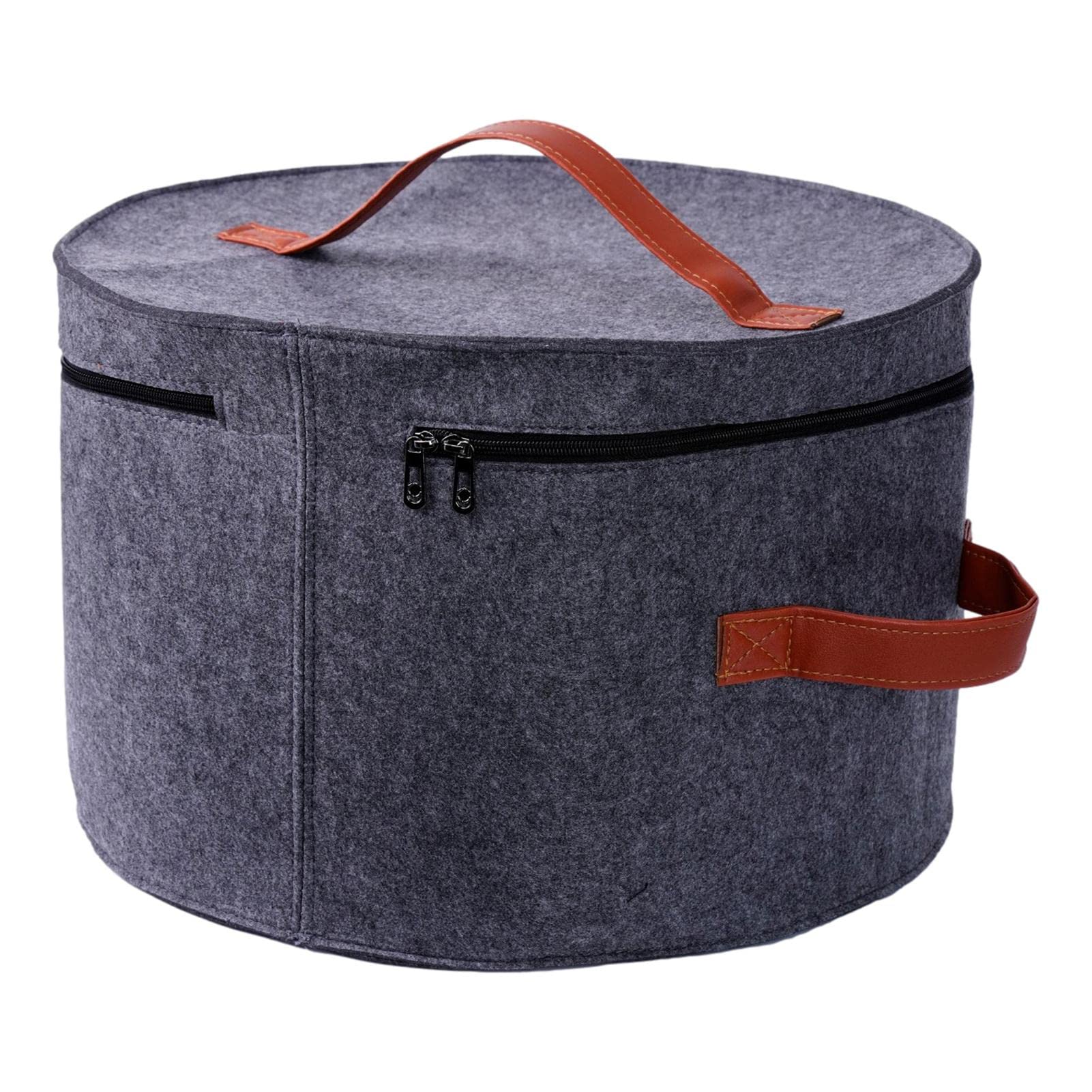 YOUGE Foldable Round Hat Box Organizer with Lid - Travel Hat Storage for Women & Men, Plush Doll Organizer for Kids - Perfect for Travel, Home Storage & Gift Packaging