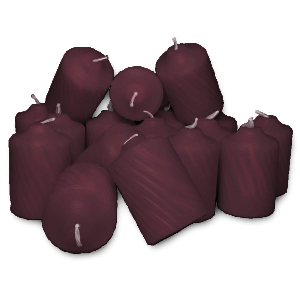 Burgundy Mulberry Scented Votive Candles - 20 Pack Long-Lasting 15 Hour Burn Time - Textured Finish for Home Decor, Wedding Centerpieces & Relaxation Aromatherapy