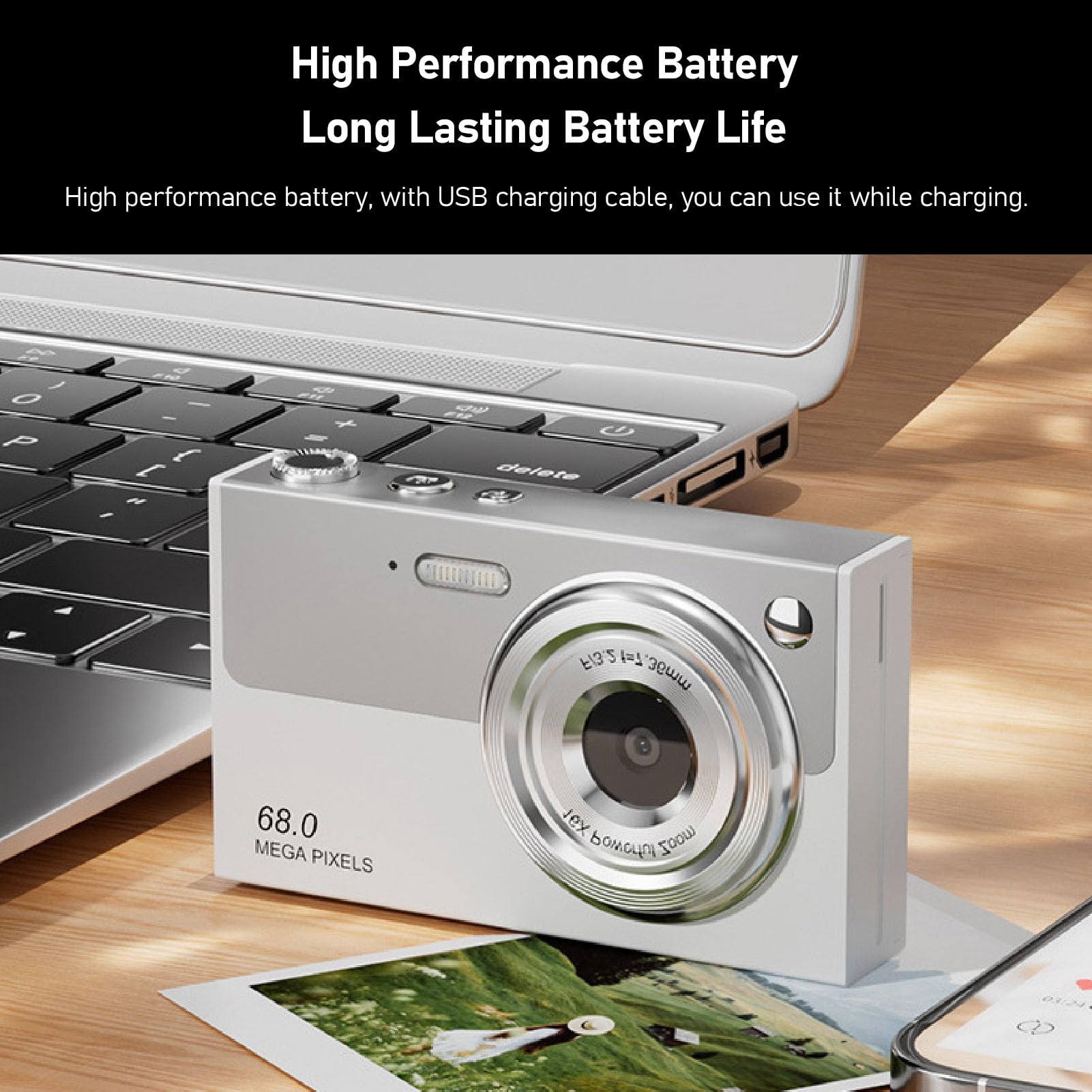 4K 68MP Digital Camera with Autofocus & 16X Zoom - Vlogging Camera for YouTube, Travel Photography - Includes 32GB SD Card - Compact Point and Shoot Camera for Beginners (Perfect for Travel, Vlogging & Family Events)