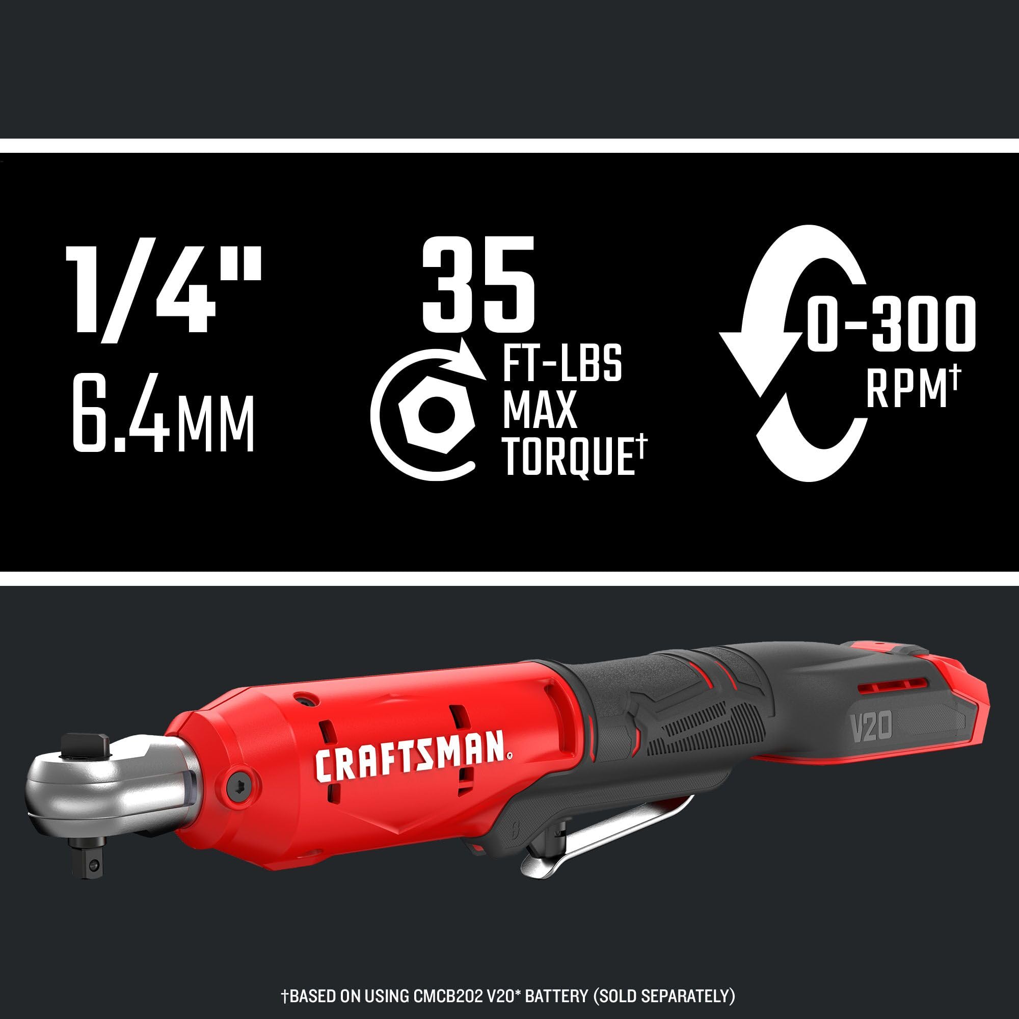 CRAFTSMAN V20 Cordless Ratchet Wrench - 1/4