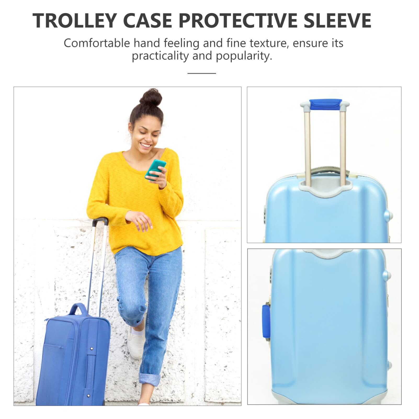 POPETPOP Neoprene Luggage Handle Covers - Soft Travel Suitcase Handle Wraps for Women, Non-Slip Grip Protectors with Unique Design - Perfect for Airplane, Train & Business Trips