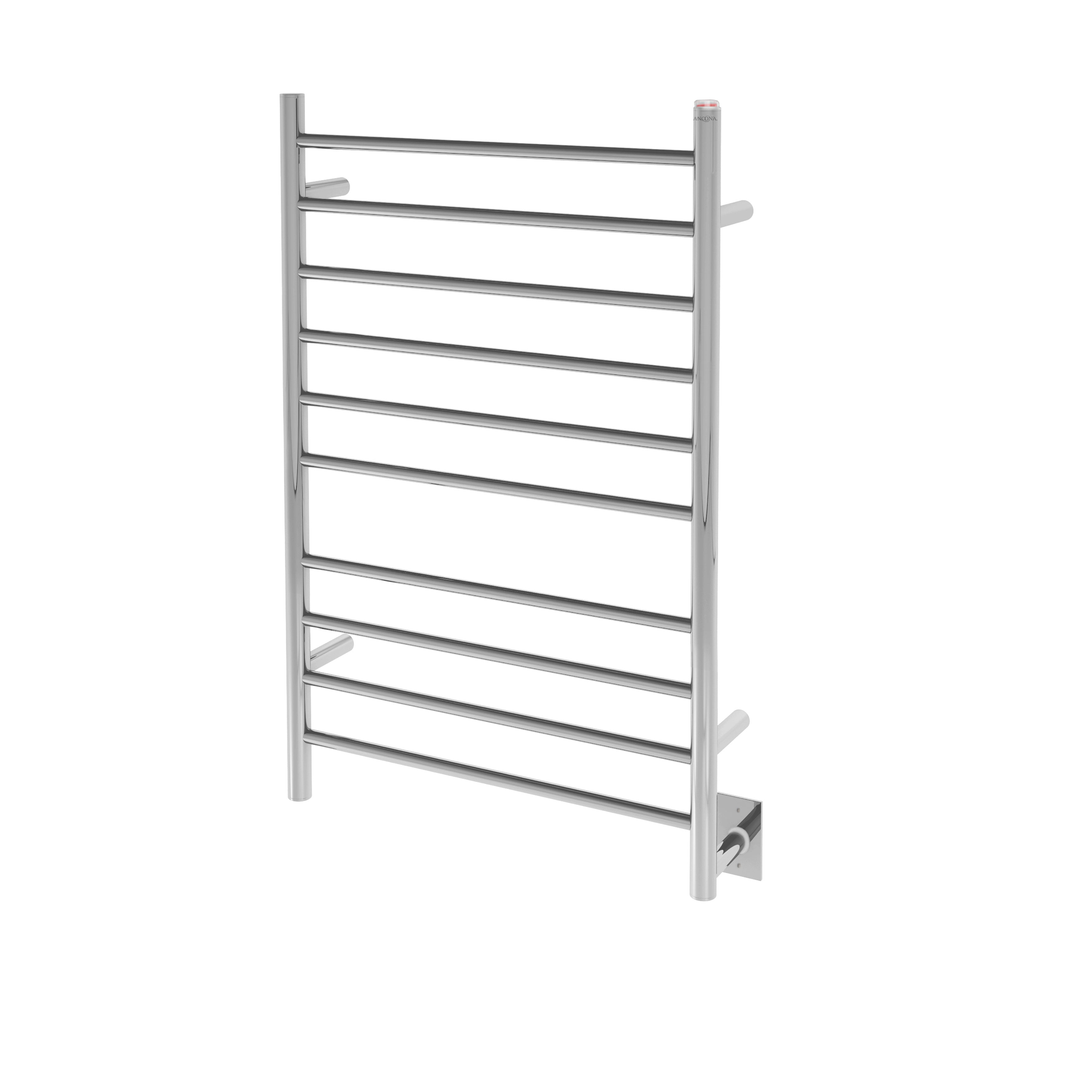 Novara Dual 10 Bar Wall Mounted Stainless Steel Towel Warmer - Bathroom Luxury Heated Towel Rack for Spa, Hotel & Home Use