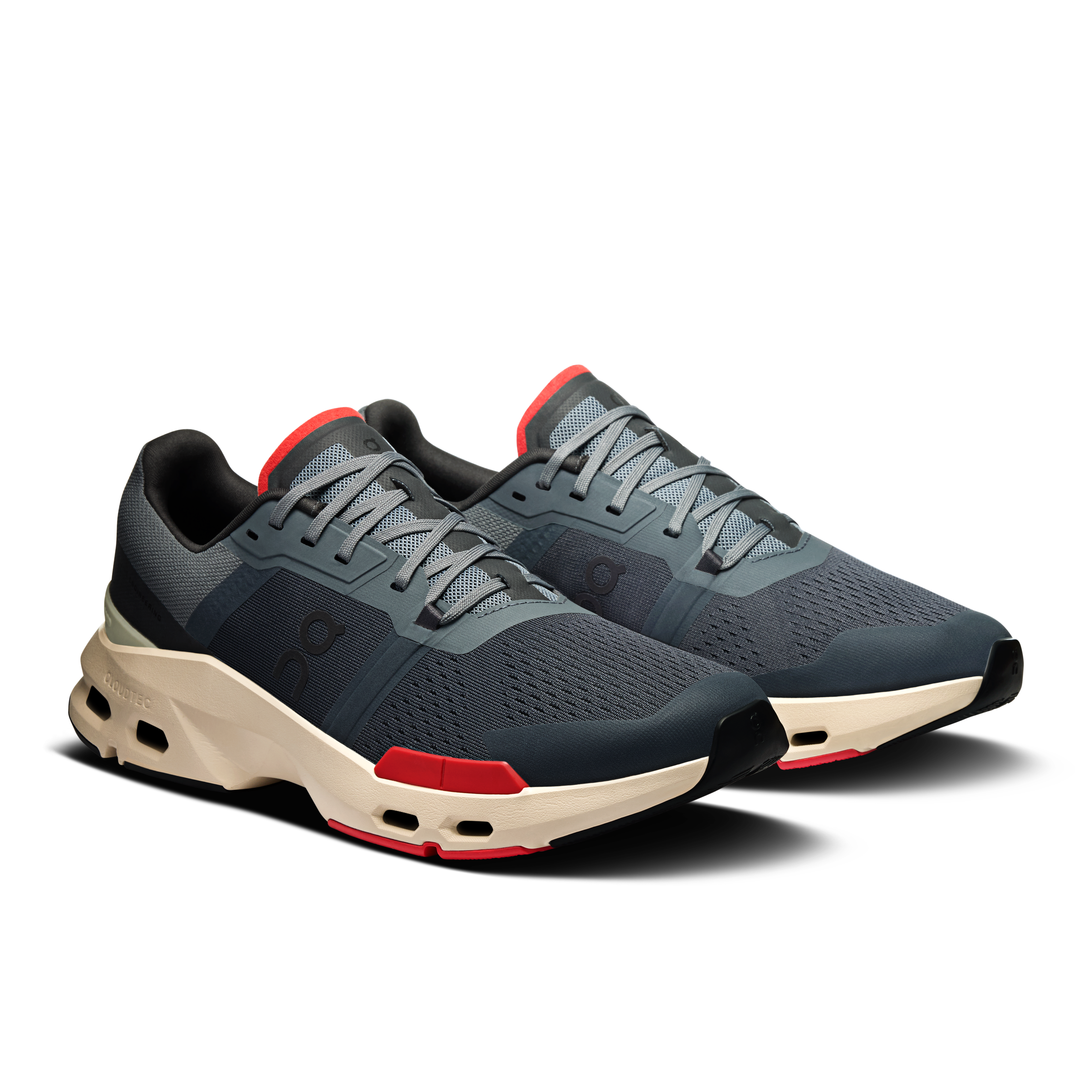 On Running Men's Cloudpulse Running Shoes - Lightweight & Breathable Sneakers for Jogging, Gym & Casual Wear (Stone/Red)
