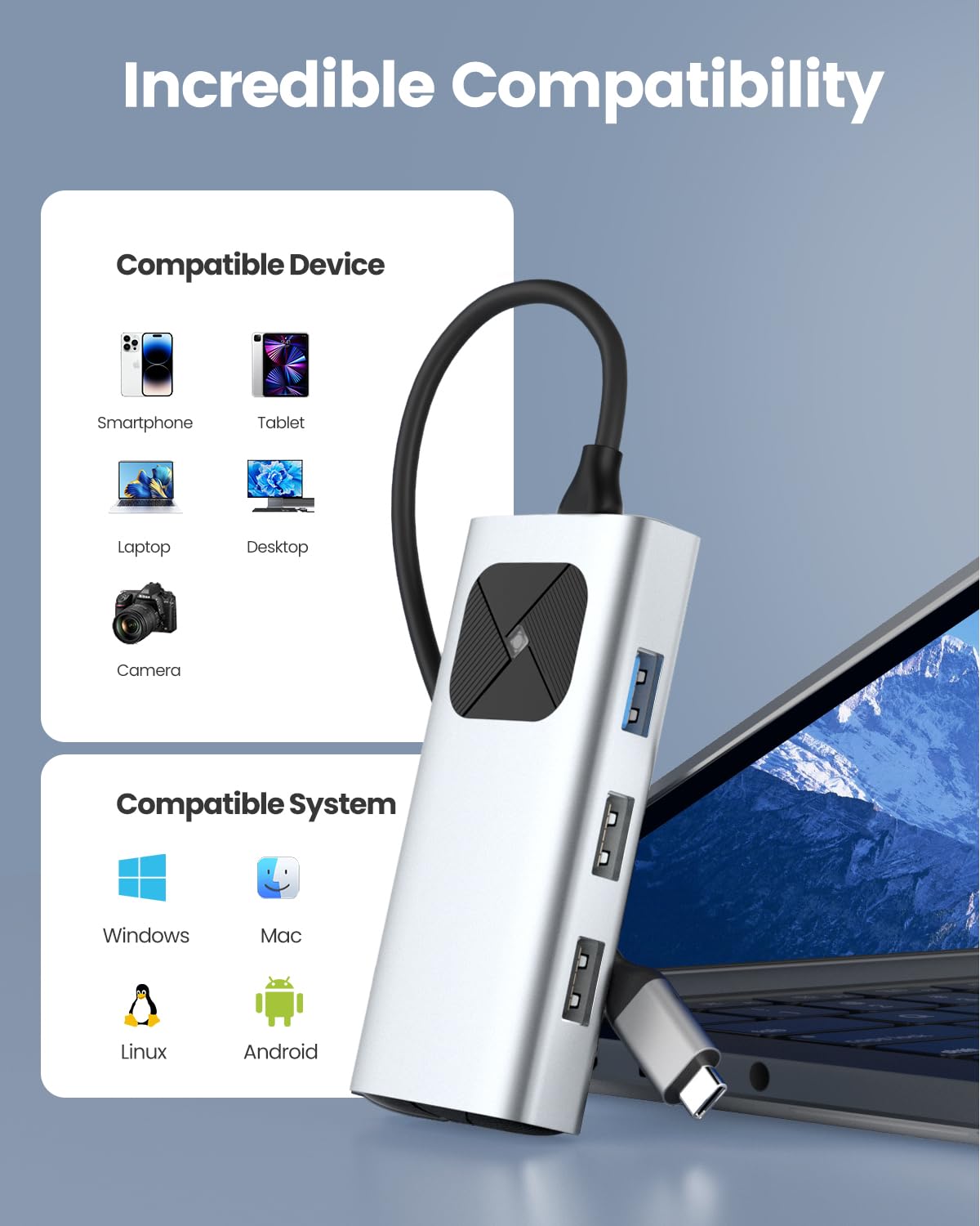 4K USB C to HDMI Adapter with 60W PD Fast Charging - Type C Hub Compatible with MacBook Pro/Air, iPad Pro/Air, Galaxy Phones - Perfect for Home Office, Conference Presentations & Media Streaming