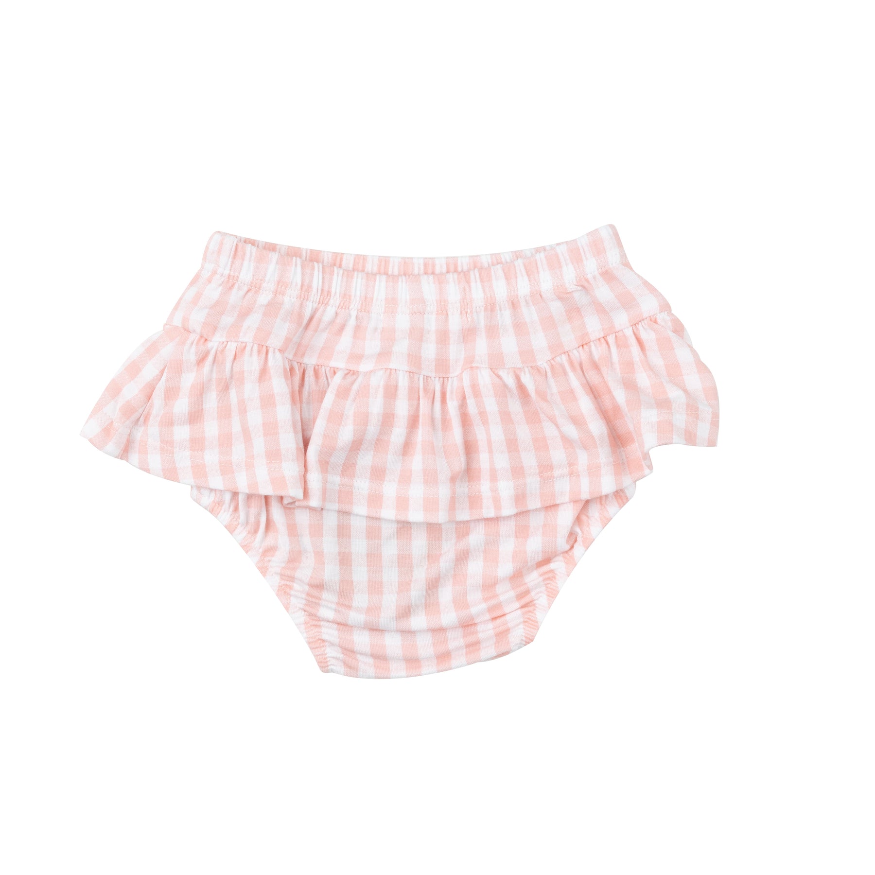 Pink Mini Gingham Bamboo Skirted Bloomer - Soft & Breathable Baby Girls' Underwear for Playtime & Nursery - Perfect for Summer Outfits & Photo Shoots