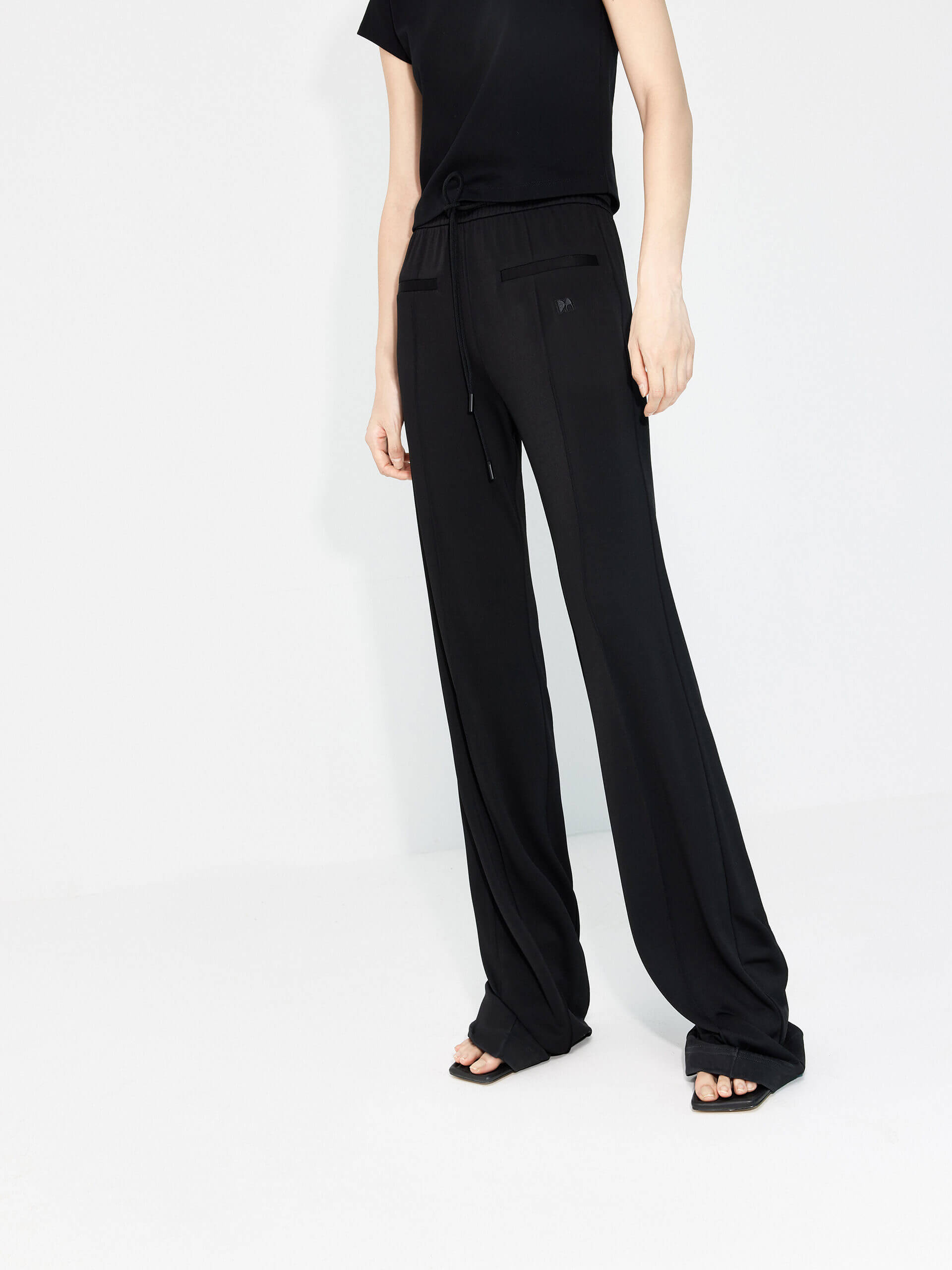 Stylish Women's Drawstring Waist Tailored Pants - Comfortable High-Waisted Casual Trousers for Work, Travel & Everyday Wear