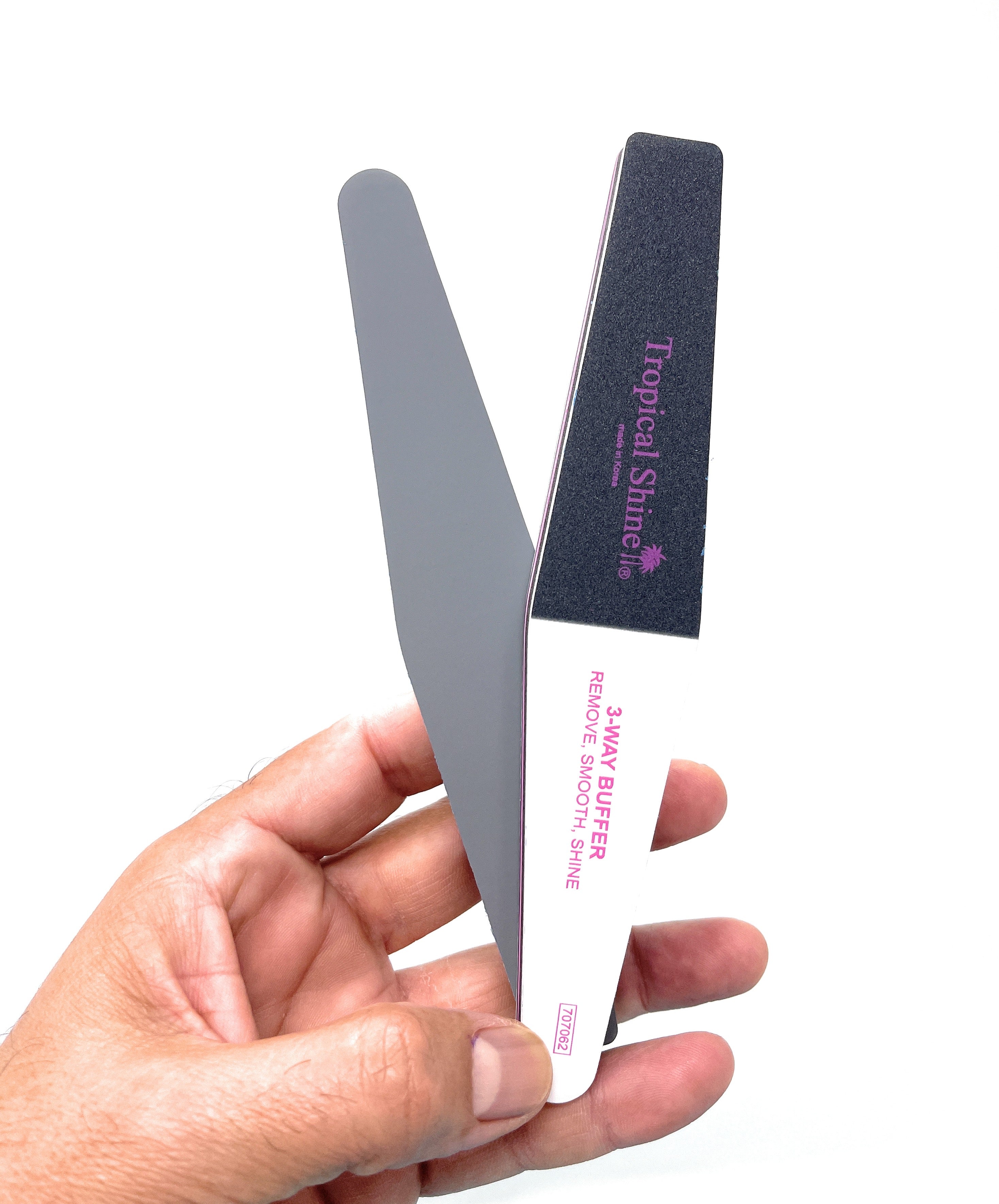 Tropical Shine Angled 3-Way Nail Buffer - Professional Nail Salon Boards & Nail File for Natural Shine - 2-Piece Set - Perfect for Manicures, Pedicures & At-Home Nail Care