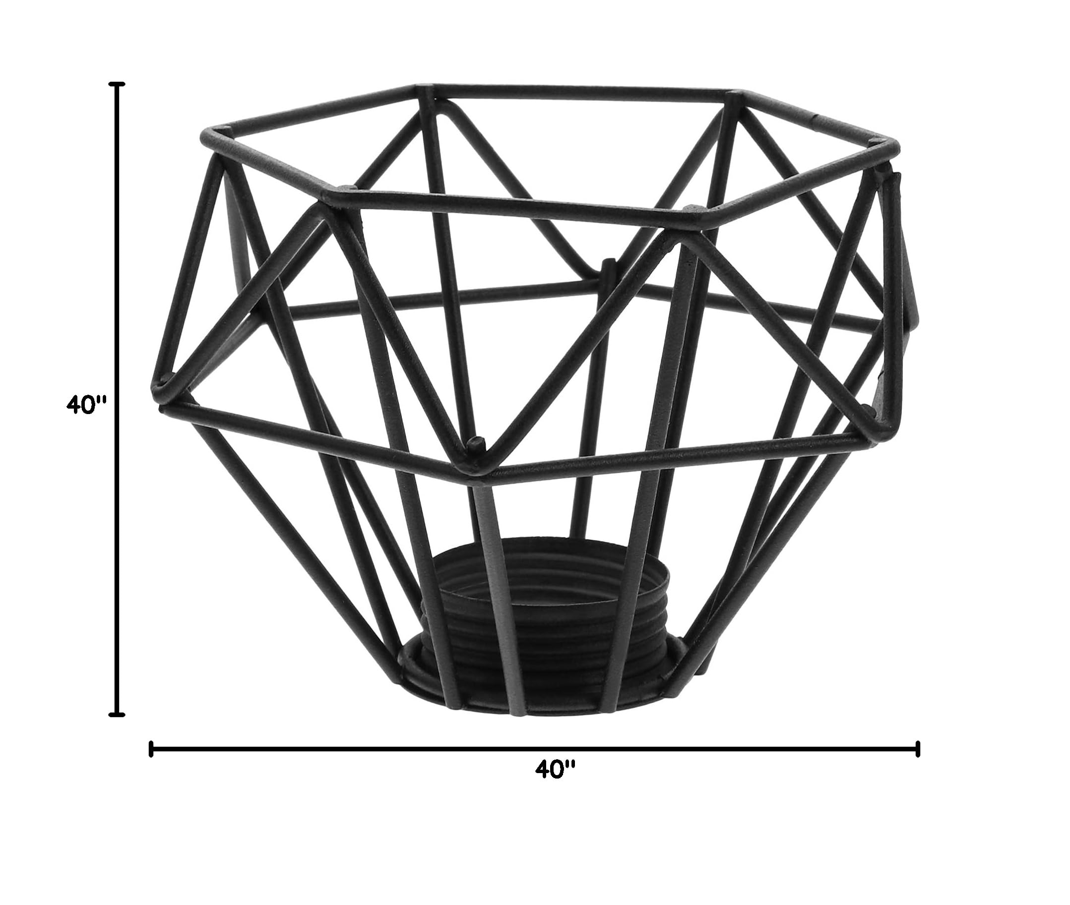Beaupretty Black Metal Cage Lamp Shade - Industrial Style Clip-On Chandelier Light Cover for Ceiling, Wall, Table & Floor Lighting - Perfect for Living Room, Bedroom, Restaurant and Office Decor