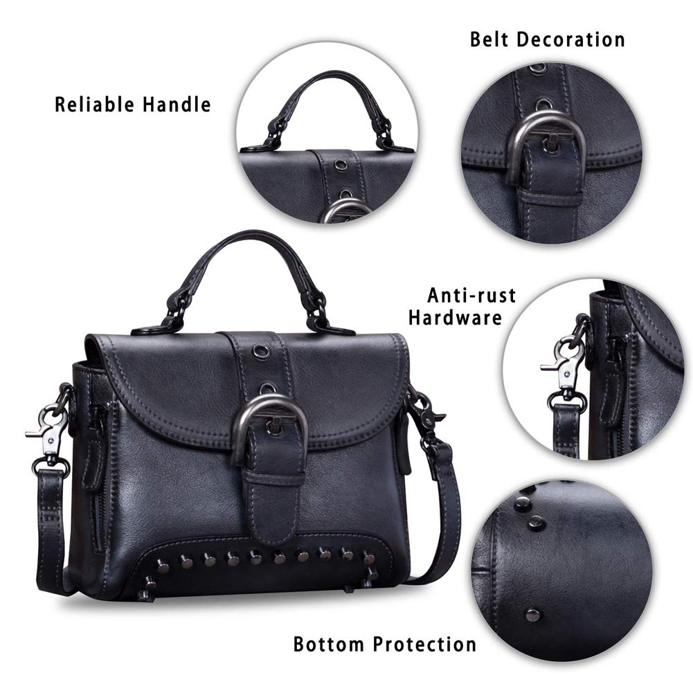 Genuine Leather Small Purse for Women - Vintage Real Leather Shoulder Bag Crossbody Purse with Adjustable Strap | Perfect for Everyday Use, Travel & Date Night