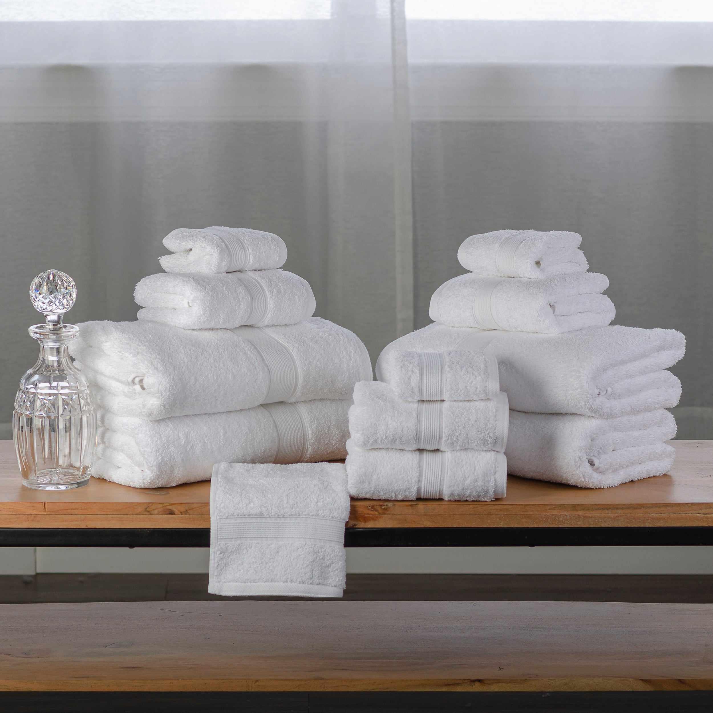 Premium Organic Cotton Plush Bath Towel Set - 12 Piece Soft & Absorbent Towels for Spa, Gym, Beach & Home Use