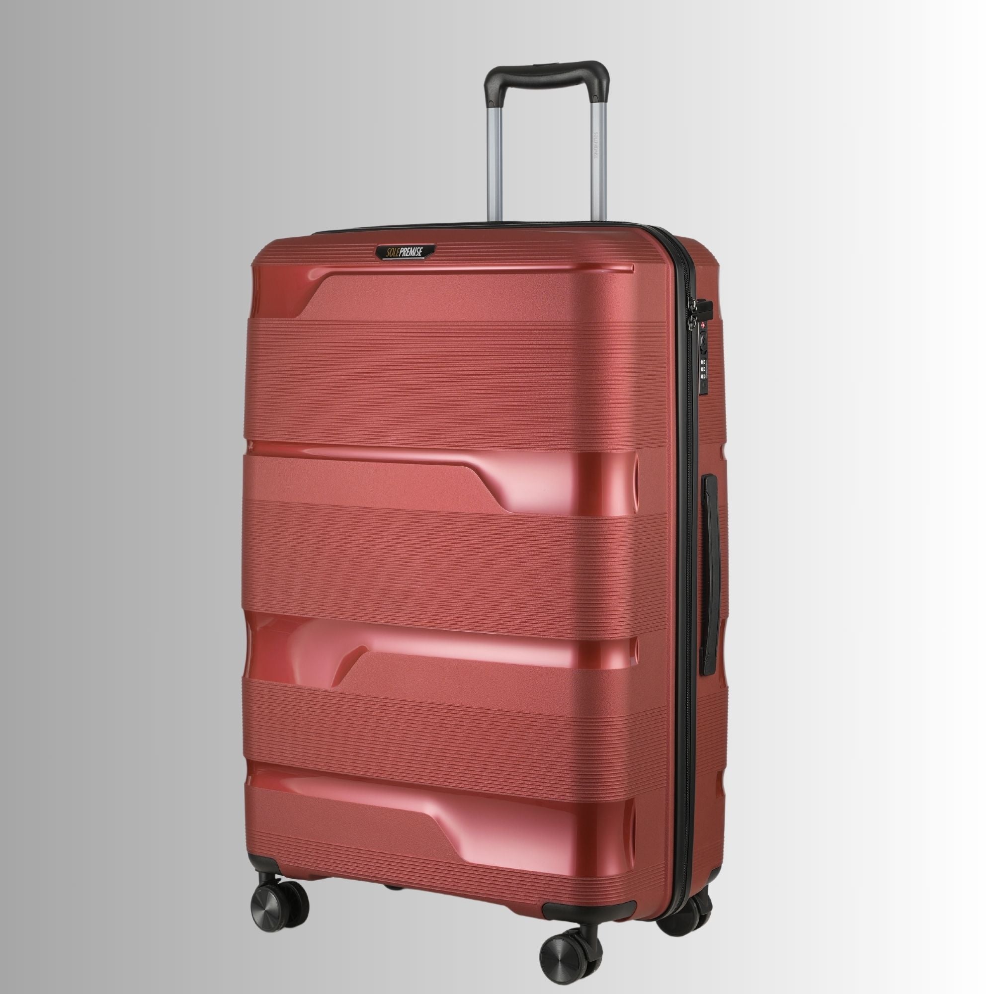 Durable 28 Inch Red Hardcase Spinner Luggage with 360° Wheels & TSA Lock - Perfect for Air Travel, Business Trips & Vacation Packing