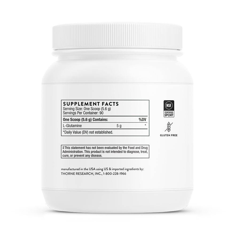 Thorne L-Glutamine Powder (SA519) - Pure Amino Acid Supplement for Muscle Recovery, Gut Health & Immune Support - Ideal for Athletes, Fitness Enthusiasts & Digestive Wellness