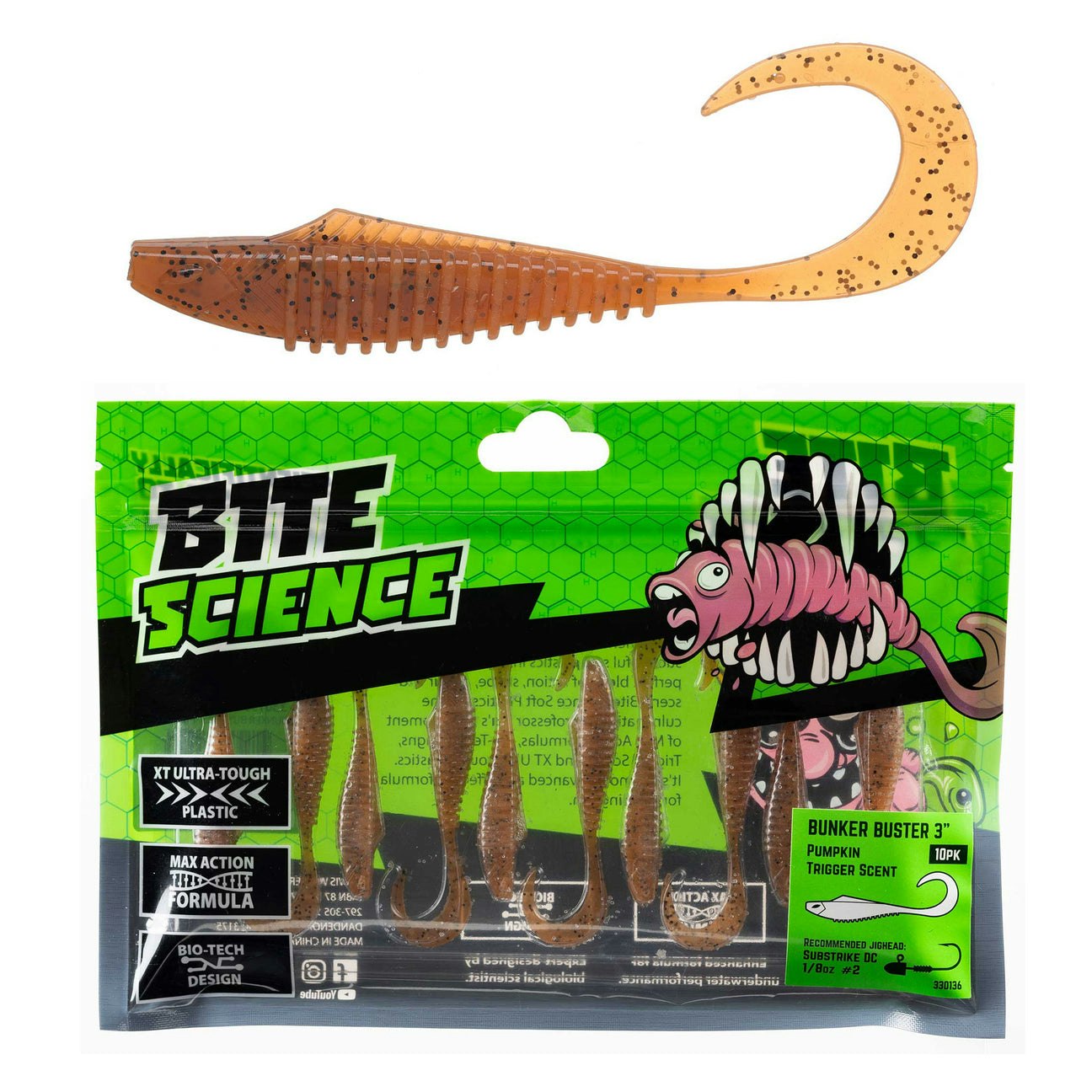 Bite Science Bunker Buster Fishing Lures - Premium Saltwater & Freshwater Bass Lures for Professional Anglers - Perfect for Deep Sea Fishing, Surf Casting, and Tournament Bass Fishing