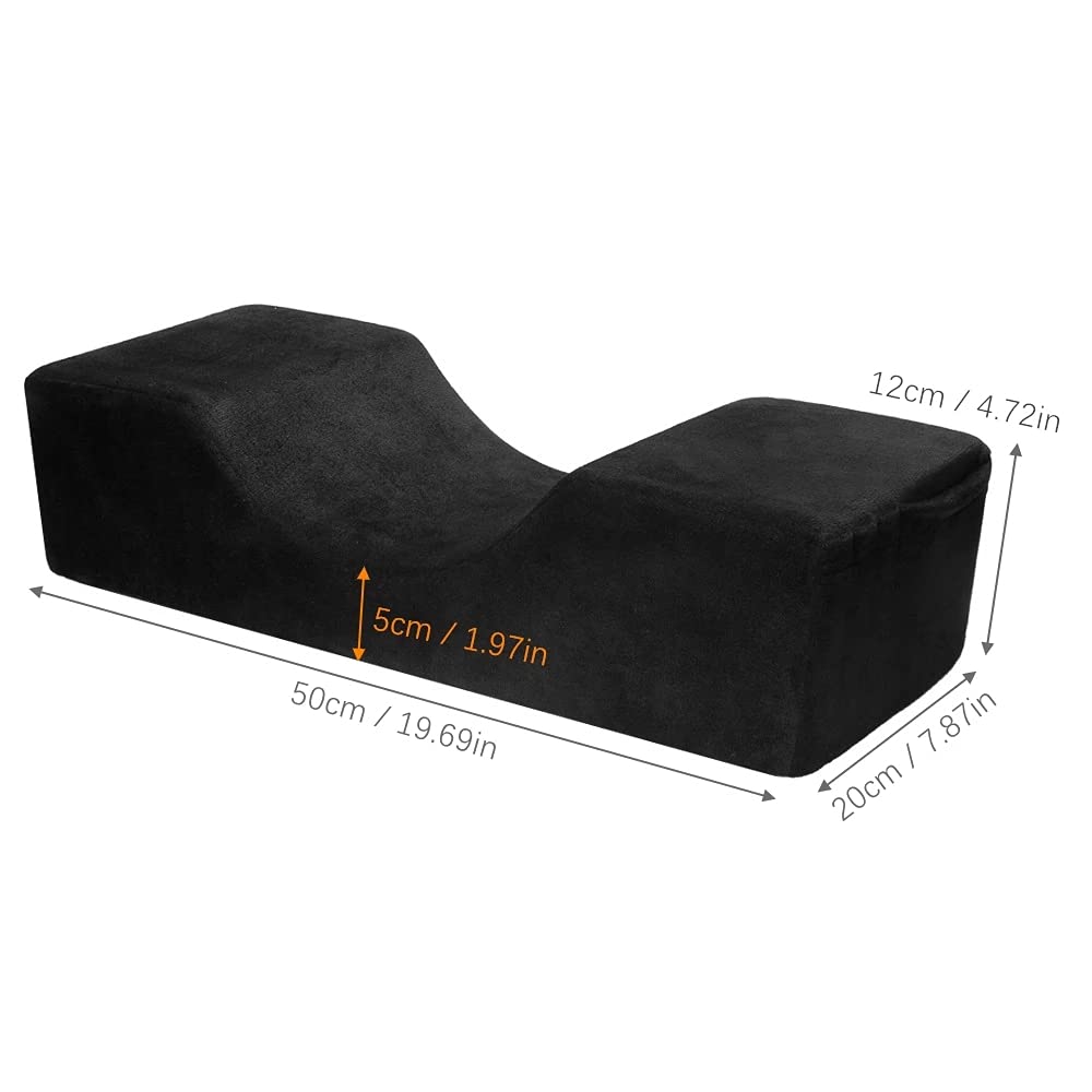 Koolouispoper Grafted Eyelash Extension Pillow - U-Shaped Memory Foam Neck Support for Lash Technicians & Makeup Artists - Salon Comfort with Storage Pocket (Black) - Perfect for Eyelash Extensions, Microblading & Beauty Treatments