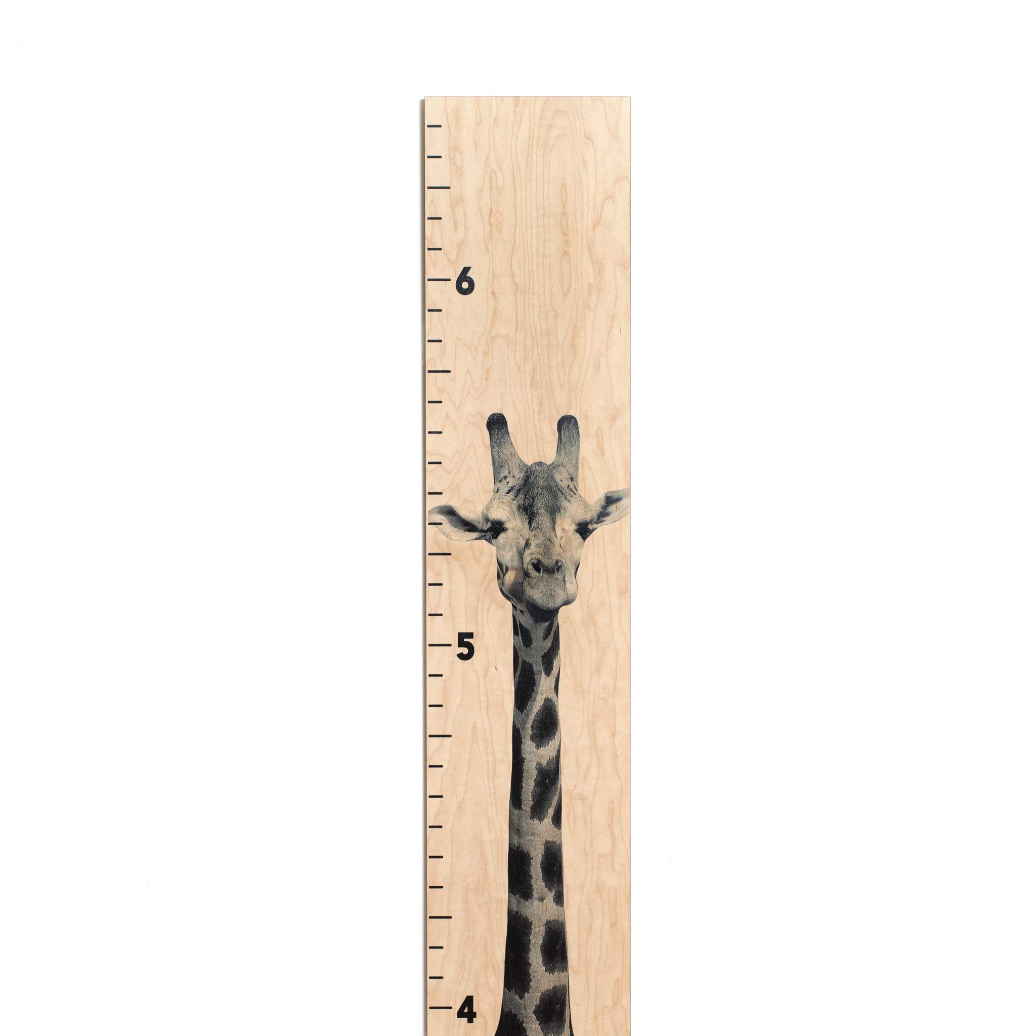 Wooden Growth Chart Ruler for Kids - Giraffe Themed Height Measurement Wall Decor for Nursery & Children's Room - Perfect for Tracking Child Development & Room Decoration - Natural Wood Finish