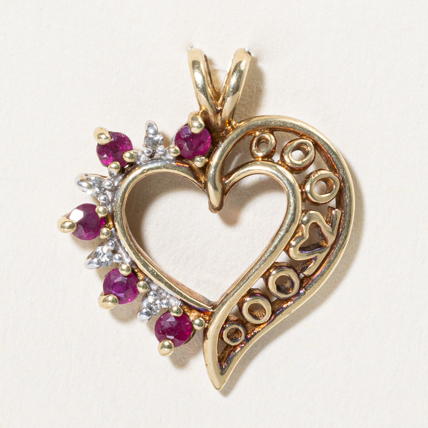 Exquisite Ruby & Diamond Heart Pendant Necklace - 0.20ctw Genuine Gemstones, 0.02ctw Diamonds - Perfect for Valentine's Day, Anniversary Gifts & Romantic Occasions