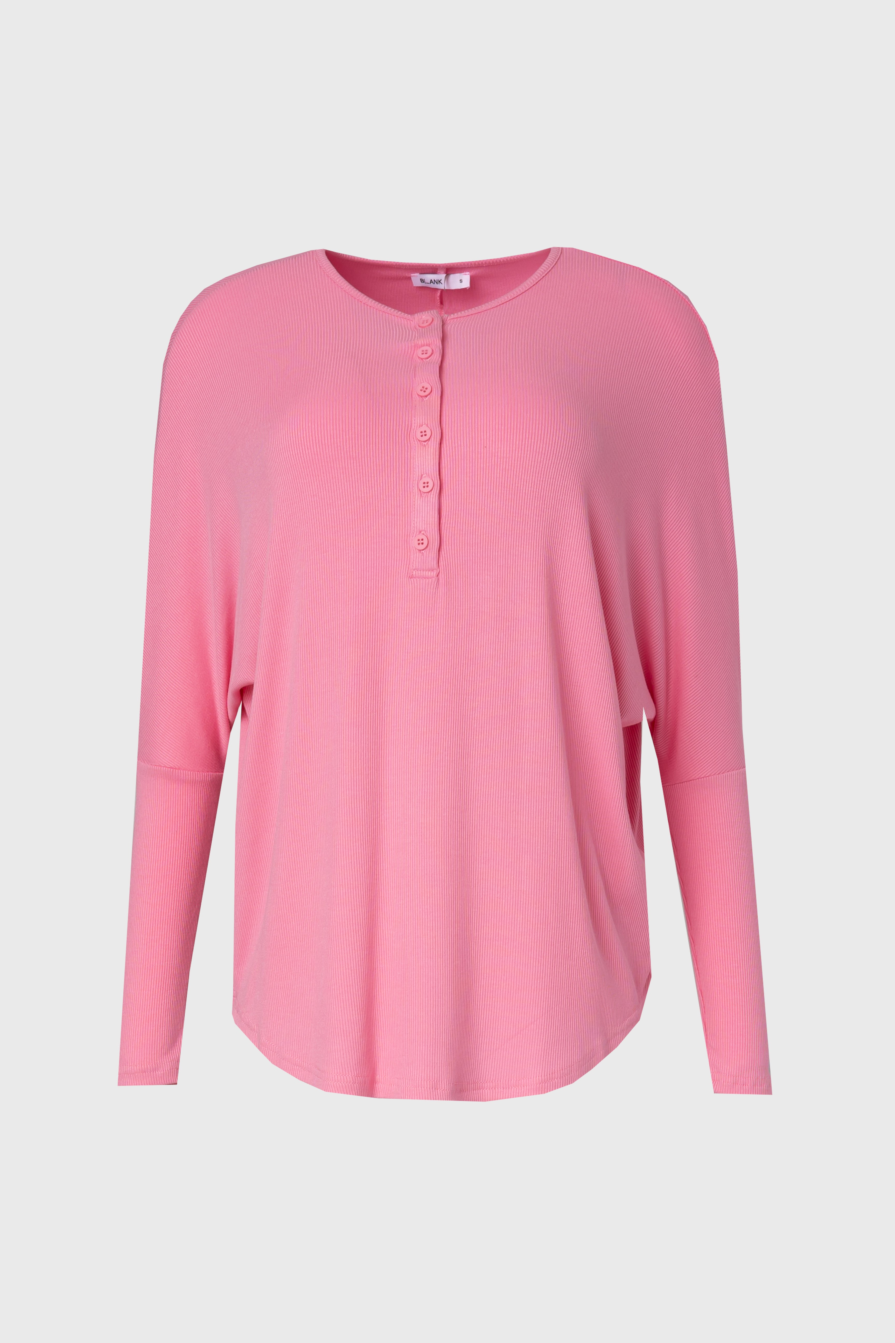 Stylish Pink Henley Dolman T-Shirt for Women - Soft & Comfortable Casual Top - Perfect for Everyday Wear, Outings & Layering