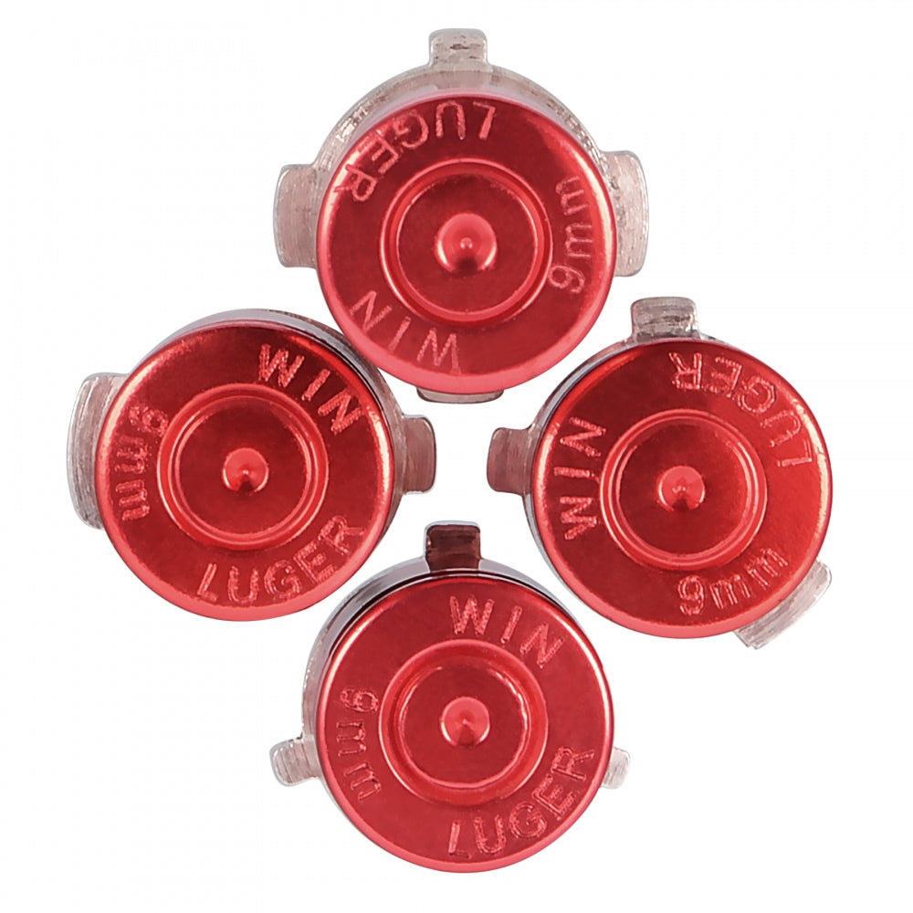 eXtremeRate Metal Aluminum Red Bullet ABXY Custom Buttons Replacement Parts for Xbox One Controller - Enhance Gaming Performance for FPS & Action Games (Model XOJ2008)