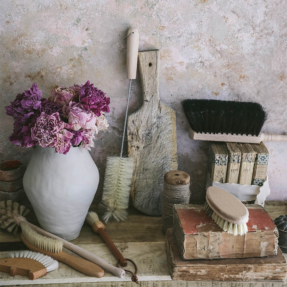 Premium Wooden Dust & Furniture Brush - Natural Bristles for Gentle Cleaning - Perfect for Home, Office & Antique Care