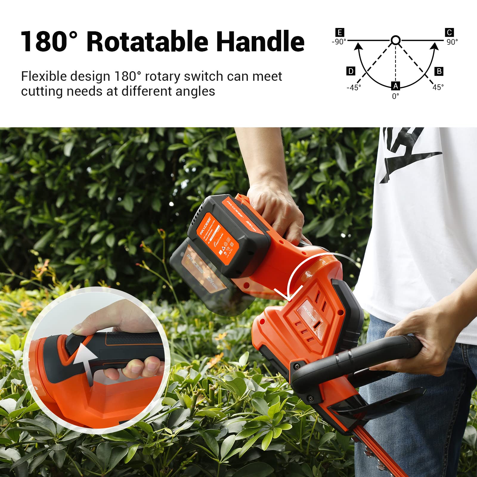 Upgraded 20V 4.0Ah Cordless Hedge Trimmer - 22 Inch Dual-Action Blade, 3000 RPM Power for Fast Cutting | Includes Battery & Fast Charger | Safety Double Switch | Perfect for Landscaping, Garden Maintenance & Yard Work