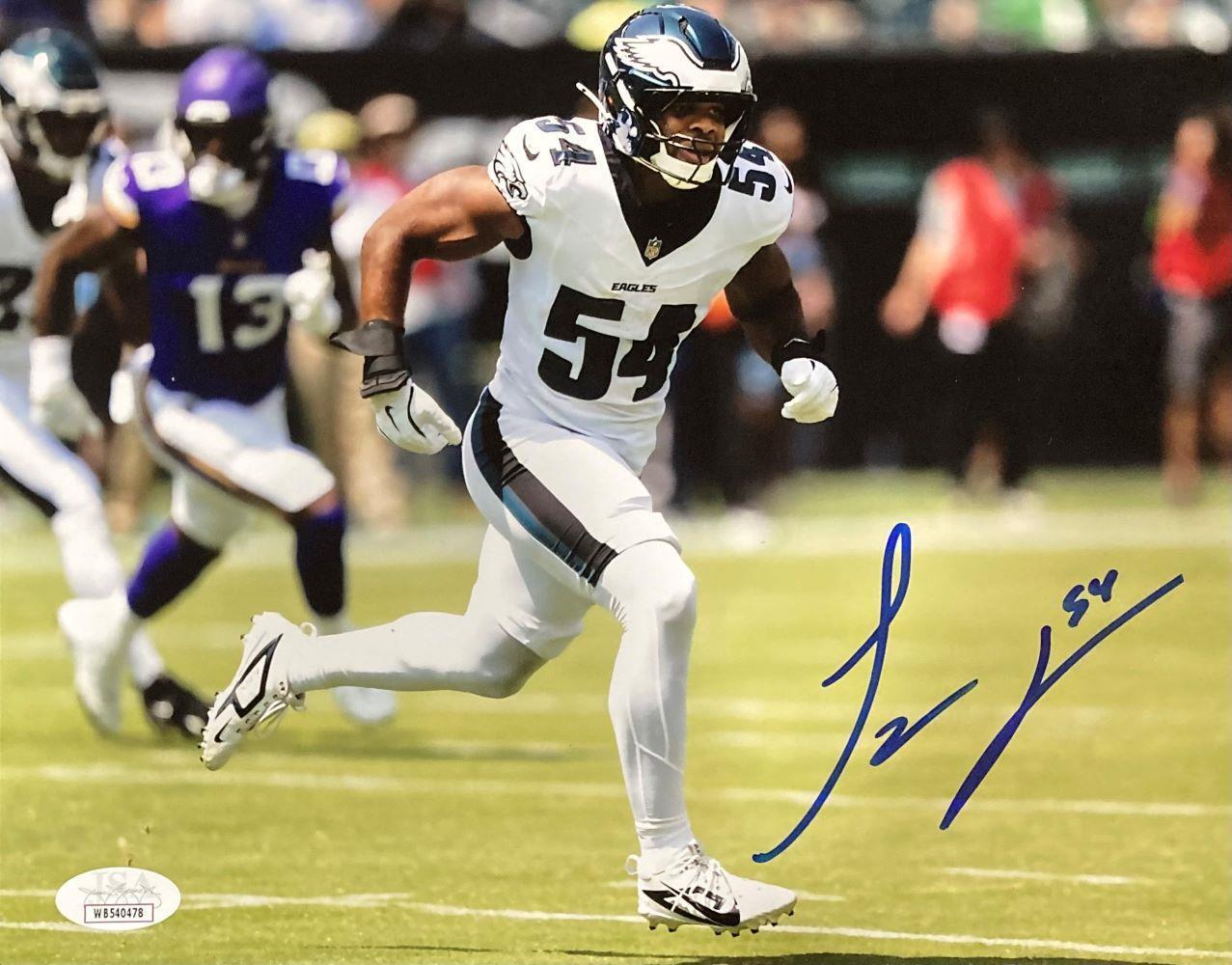 Authentic Jeremiah Trotter Jr Signed 8x10 Philadelphia Eagles Photo with JSA COA - Perfect for Eagles Fans, Sports Memorabilia Collectors, and Man Cave Decor