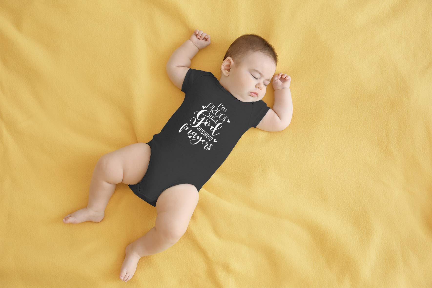 Funny Baby Bodysuit - 'I'm Proof That God Answers Prayers' Cute Newborn Romper for Boys & Girls | AW Fashions | Perfect for Church, Baptism & Family Photos