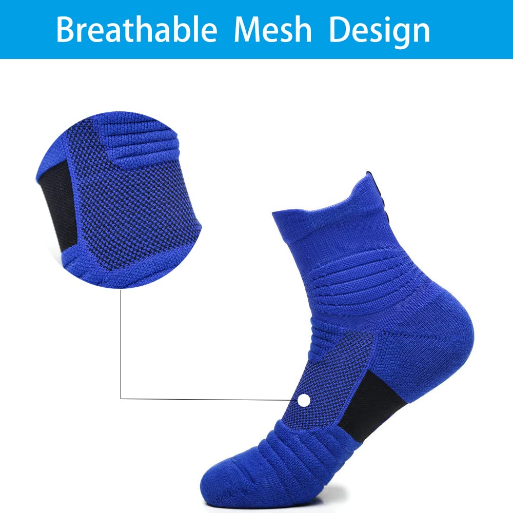 Elite Basketball Socks - Compression Cushion Crew Socks for Men & Women - Thick Athletic Socks for Basketball, Cycling & Sports - Perfect for Training, Games & Workouts